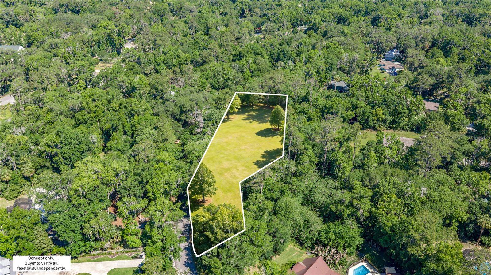 Rare opportunity to build in Lemonwood! This 1.31-acre wooded lot features 200 feet of paved road frontage, ready for your custom home. Lemonwood is an established community known for unique, custom-designed homes set among mature canopy trees, offering a level of privacy and character you won't find in standard subdivisions. 

Key details: 
~ 1.31 acres (approx. 141 x 404 feet) 
~ Flood Zone X based on MCPA Mapping
~ 200 feet of paved road frontage 
~ Zoning: R1 (single-family residential) 
~ No HOA for full freedom to build the home you want! 
~ Electricity is available at the street
~ Well and septic needed, which is standard for the area. 

Located minutes from Ocala via Highway 441 or the canopy-lined SW 7th Ave Rd, with quick access to shopping, dining, and Ocala's horse country amenities. 

See the conceptual rendering included for a visualization of how the lot could be cleared and prepared for construction. 

Note: The conceptual rendering shown is for illustrative purposes only and does not represent a formal site plan. Buyer is responsible for independent due diligence to verify buildability, zoning, environmental constraints, and permitting requirements.