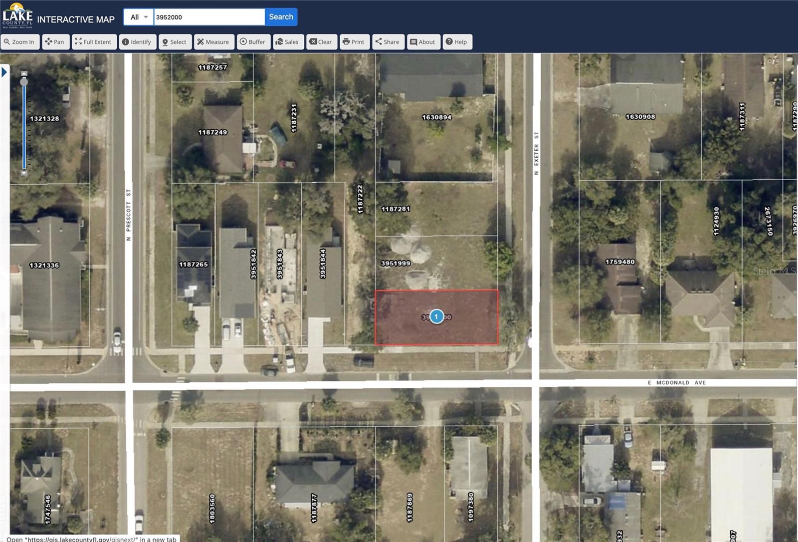 OFFICIAL MAP/TOWN/EUSTIS - Land