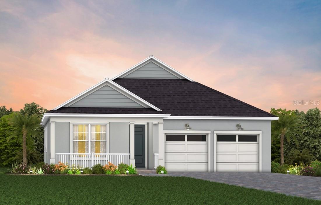 Under Construction. The seeds have been planted! Welcome to Orlando's first agrihood, cultivating an authentic farm and garden community. This mixed-use development will feature unique home designs with vintage farmhouse style throughout a patchwork of gardens, preserves, and nature trails. Leave the crop cultivating to the professionals while you take advantage of the bounty in your own back yard!
Welcome to your dream home – the Highgate. This stunning new construction home features 4 spacious bedrooms, 2 luxurious bathrooms, and a 2-car garage. With its open-concept design, the kitchen, café, and gathering room seamlessly flow together, leading to a serene, extended covered lanai, perfect for entertaining or relaxing. The chef-inspired kitchen is equipped with Built-In Whirlpool stainless steel appliances (including a refrigerator and built-in natural gas cooktop), a convenient walk-in pantry, and a large center island ideal for meal prep and socializing. It’s complemented by elegant 42” soft-close cabinetry, quartz countertops, a single-bowl stainless steel sink, upgraded faucet, and pendant light pre-wiring for added luxury. The private Owner’s Suite includes a large walk-in closet and a spa-like en suite bathroom featuring dual sinks set on a quartz-topped vanity, a private water closet, and a spacious frameless glass enclosed shower. Three additional bedrooms, a second bathroom, and a well-appointed laundry room are thoughtfully positioned at the front of the home, ensuring ample privacy and space for the whole family. This Highgate home is filled with professionally curated design selections, including 2” faux wood blinds, Sherwin Williams City Loft interior paint, 8’ interior doors, matte black hardware, and Whirlpool washer and dryer. Enjoy wood-look luxury vinyl plank flooring throughout the entire home, except for in the bathrooms and laundry spaces, which are outfitted with tile, adding style and convenience to your everyday life. For added convenience and peace of mind, the Highgate includes a video doorbell, smart thermostat, and LED down lights. This brand-new home offers the perfect balance of comfort, style, and functionality – schedule your tour today!