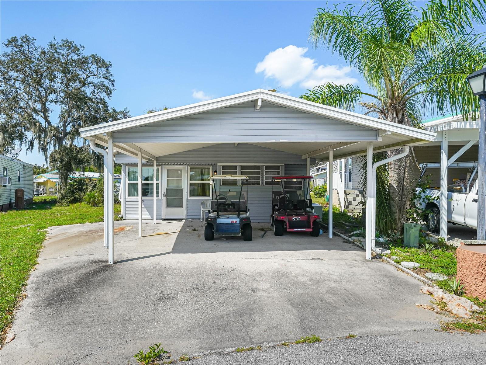 PACKAGE SALE:  The owner wants to sell his 2 properties, this home and 20 Woodruff Way in SADDLEBAG RESORT (K4902624) Buying both Properties means the owner would allow a very deep discount to facilitate a quick sale.. This TURNKEY 1/1 is fully furnished and ready to move in. All appliances  in good working order.  Saddlebag Resort is a 55+ community featuring a giant pool and spa, separate rec building with beautiful pool tables. A dog park, golf driving range, boat ramp, tennis and pickle ball courts, Professional grade shuffleboard courts, fitness center, horse shoe pits, a large lake front Pavilion furnished with tables and chairs, ( reserve this facility for your club events or for  family gatherings and cookouts by the lake). Of course boating and fishing on Saddlebag Lake is very good and peaceful. Inside your home is a Washer and dryer included with all towels sheets, bedding, you name it you have got it in this turnkey home. AND a Florida room overlooking the spacious back yard, so you can enjoy the evenings without insects. Closets and extra storage space, built-in drawers in hall and master bedroom.  Newer HVAC.  6x8 shed.  Just bring your clothes, stop at the grocery on the way in and you are in a lovely, peaceful, home.   Low HOA Fees include, sewer, water, and trash pickup.  The owner is very motivated to sell so call for a tour today of BOTH PROPERTIES.