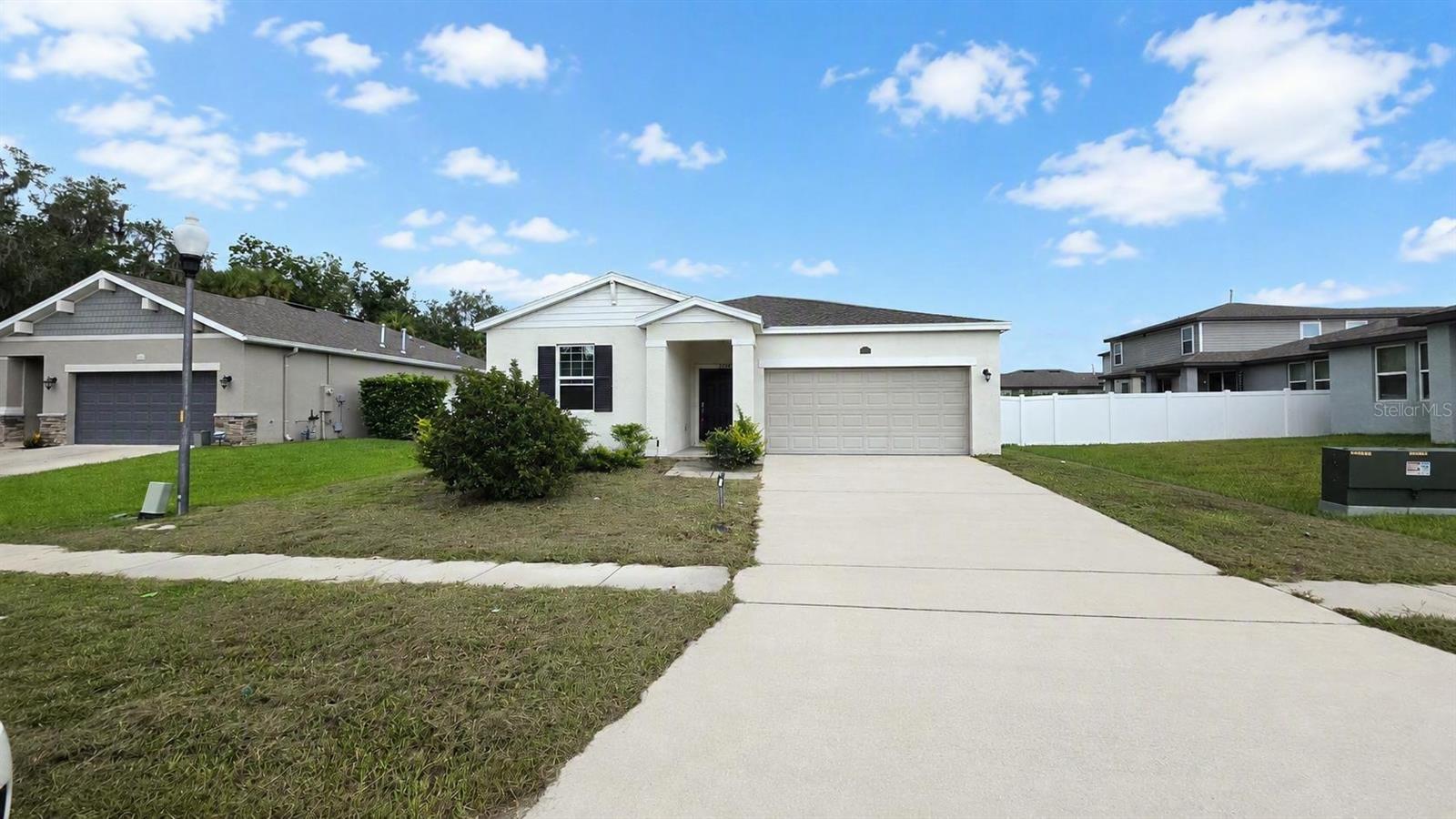 Welcome First-Time Home Buyers! This 3-bedroom, 2-bathroom home offers no rear neighbors and access to a community pool, playground, dog park, yoga lawn, sidewalks

  The comfortable split-bedroom floor plan features an open kitchen and living area, stone countertops, spacious closets and an attached two-car garage.

The home’s location is one of its most appealing features. Situated at the quiet end of the road, it offers a peaceful setting with minimal passing traffic. Step outside to the covered rear lanai and enjoy unobstructed views across the dry retention pond, with no rear neighbors to interrupt the open and relaxing atmosphere. It is an ideal space for enjoying your morning coffee, entertaining guests or unwinding while taking in the evening sunsets.

Conveniently located next to Highway 27, with easy access to downtown Leesburg, shopping, dining, outdoor recreation and the Florida Turnpike, this home combines modern comfort, privacy and everyday convenience. Schedule your private showing today!