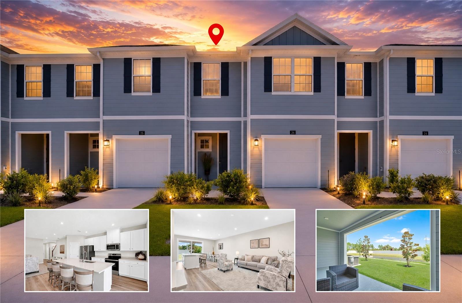 Welcome to Seminole Palms Townhomes, one of Palm Coast's newest and most desirable communities by Ryan Homes! CAN BE PURHCASED FULLY FURNISHED! Just move right in!!! Opportunities like this are RARE because this is the LARGEST 3-bedroom floor plan Ryan Homes offered, and it is no longer being built! Offering an impressive 1,673 square feet of living space (2,133 total square feet including the private garage and covered lanai), this upgraded, like-new townhome delivers the space, style, and lifestyle today's buyers are searching for. Built in 2025, this move-in-ready home includes the washer and dryer and is ideal as a primary residence, vacation retreat, second home, or income-producing investment just minutes from Flagler Beach. Step inside to an airy open-concept design filled with natural light, upgraded luxury vinyl plank flooring, coastal-inspired finishes, and a gorgeous kitchen that is truly the heart of the home, featuring upgraded GE stainless steel appliances, crisp white cabinetry, a spacious center island perfect for entertaining, and abundant storage. Upstairs, you'll love the oversized primary suite complete with TWO walk-in closets and a beautifully appointed ensuite bath with dual vanities and a walk-in shower, while two additional bedrooms provide plenty of room for family, guests, or a home office. Unwind each evening on your covered lanai overlooking the peaceful pond, where you'll enjoy relaxing water views without the maintenance of a single-family home. Seminole Palms offers the best of Florida living with resort-style amenities including a sparkling community pool, clubhouse, fitness center, scenic walking trails, playground, dog park, and beautifully maintained green spaces. The location couldn't be better, with quick access to I-95, AdventHealth Palm Coast, shopping, restaurants, golf courses, parks, and just a short drive to the beautiful beaches of Flagler. Best of all, you're getting one of the community's most sought-after floor plans that is not currently available from the builder, making this an exceptional value and a rare opportunity. If you've been waiting for a stylish, low-maintenance home that truly stands out from the rest, this is the one. Schedule your private showing today before someone else claims it!