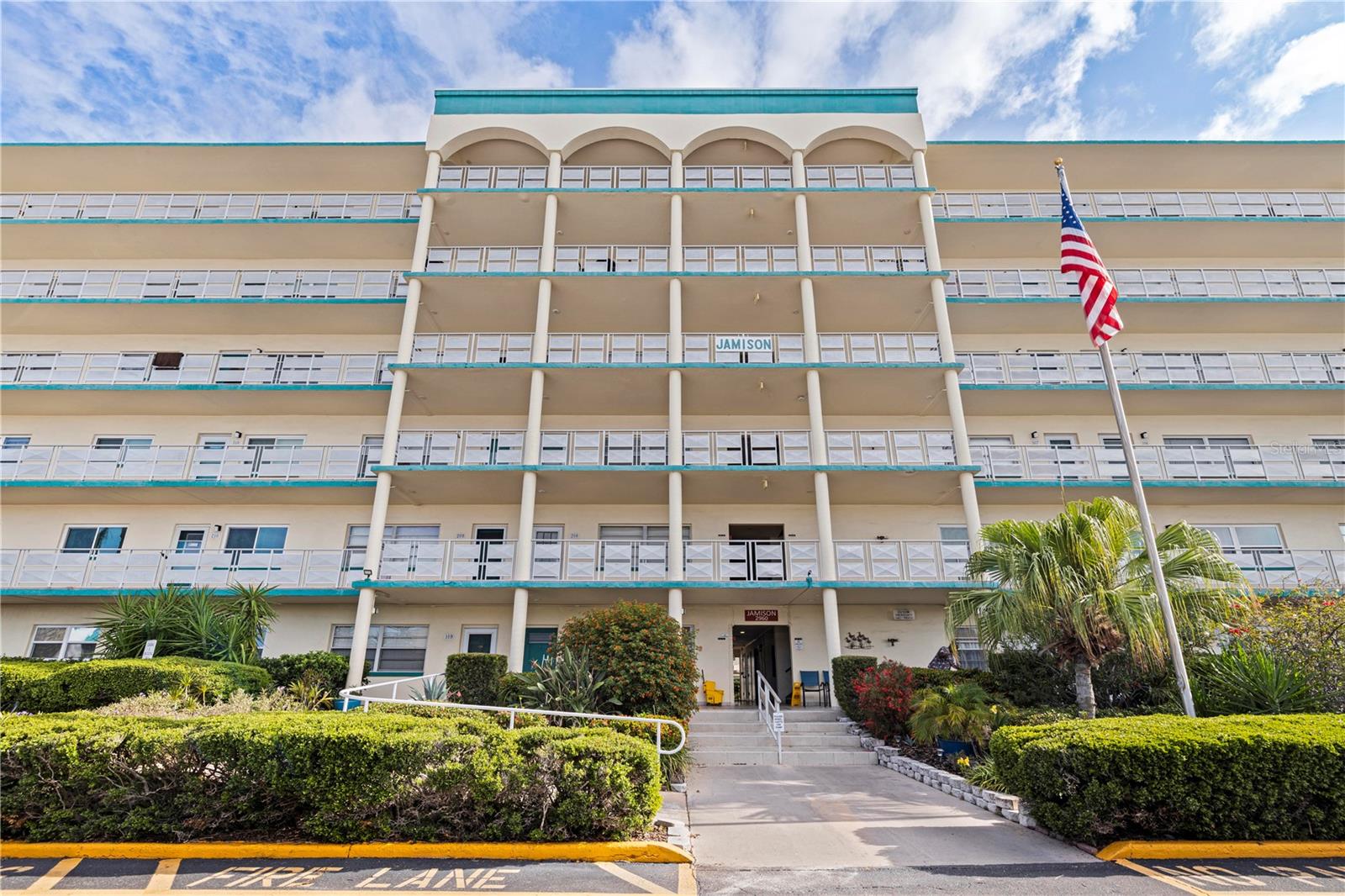 Enjoy easy Florida living in this spacious, fifth-floor condominium, complete with a deeded covered parking space. The sun-filled Florida room provides a relaxing retreat with views of the heated community pool, which was beautifully refinished in 2022. This exceptionally managed 55+ community offers direct water access with boat slips and kayaking ramps, as well as four heated pools, tennis and pickleball courts, shuffleboard, bocce ball and a clubhouse with a library, dining room, meeting spaces, billiards room and a calendar full of organized social events. Town Shores also neighbors the vibrant downtown of Gulfport, with its excellent restaurants, art galleries, beaches, parks, marina, library, multipurpose senior center, historical tours and a dance hall. The Jamison building has passed its Milestone Inspection and Structural Integrity Reserve Study and allows long-term leasing (with some restrictions). Monthly dues include cable, internet, water, sewer, trash, recycling, natural gas, heated community pools, common area maintenance, building insurance and recreational facilities. The only utility you will need to cover is electricity. Packed with resort-style amenities, this residence offers the perfect blend of comfort, convenience and an active lifestyle within a welcoming 55+ community.