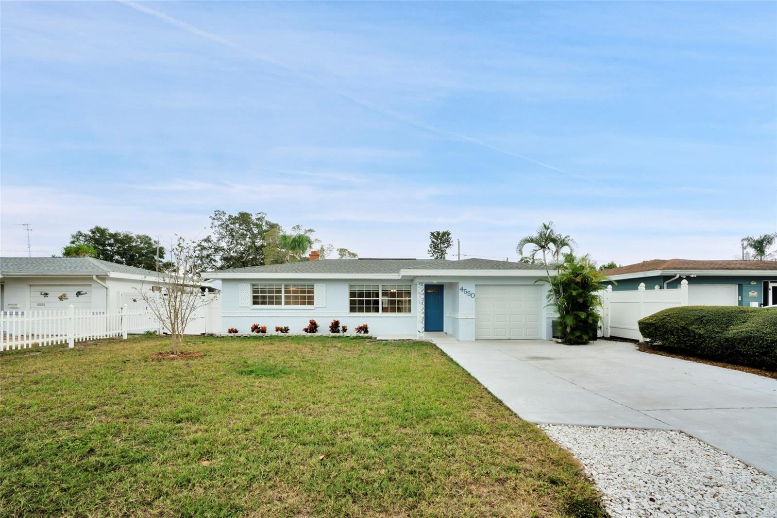 Fabulous 3 bedroom, 3 bath home offered for annual lease only featuring coastal-contemporary aesthetics, open concept design and a spacious attached, 1 car garage. Fully fenced with an oversized back yard, brand new paver patio and sun shades, residents will enjoy their own private space for outdoor enjoyment. All three bedrooms in this residence are quite large and the home features multiple living and dining spaces. The open concept kitchen features a large pantry and fantastic natural light. Enter the garage from the kitchen and you will find a full size washer and dryer, full utility bathroom with a shower and plenty of space for storage or to park a car. Enjoy this highly desirable location in a non-flood zone within 15 minutes to downtown St. Pete, beaches, parks and quick access to retail, grocery and airports. Pets considered with a non-refundable pet fee. Tenants to pay utilities and renter’s insurance for personal belongings.