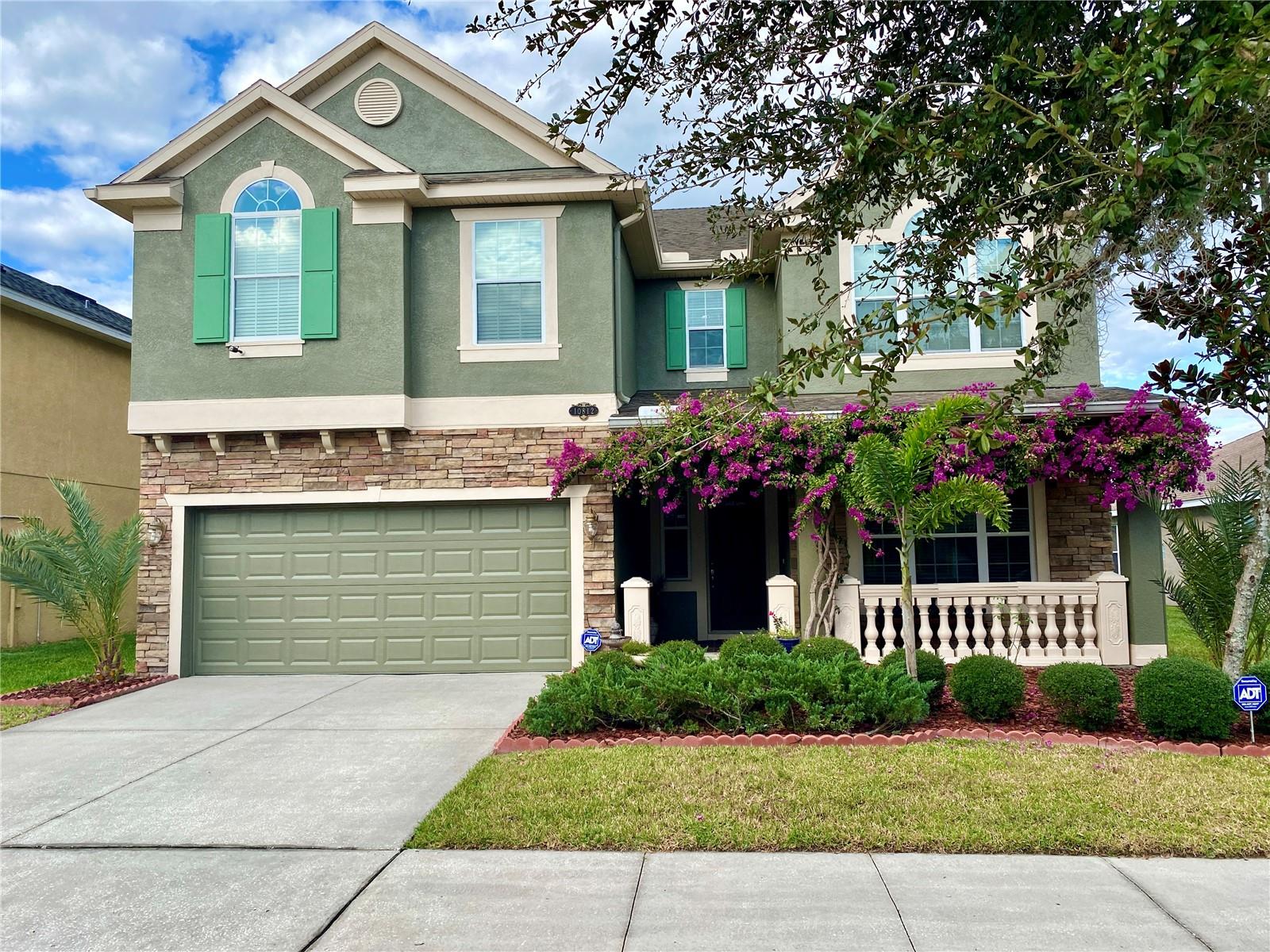 Tranquil water views await! This home offers a highly desirable and flexible Briarwood floor plan with plenty of room for all. Perfect for multi-generational living. The chef’s kitchen has been tastefully designed to include espresso cabinetry, granite counters and stainless steel appliances. The adjoining family room has sliding glass doors leading to covered/screened lanai with serene pond views. First floor bedroom with full bathroom is ideal as guest suite. Also on the first floor is an office/den, half bathroom with double door entry and formal dining room with designer ceiling. The second floor consists of a spacious master retreat with his/hers walk-in closets, 3 additional bedrooms bathroom plus bonus / media room. Well-manicured grounds with lots of curb appeal and playground across the street. Community amenities include clubhouse and pool. Conveniently located in desirable New Tampa with nearby USF, multiple hospitals and an abundance of shopping/restaurants. Fees include cable TV, internet and phone.