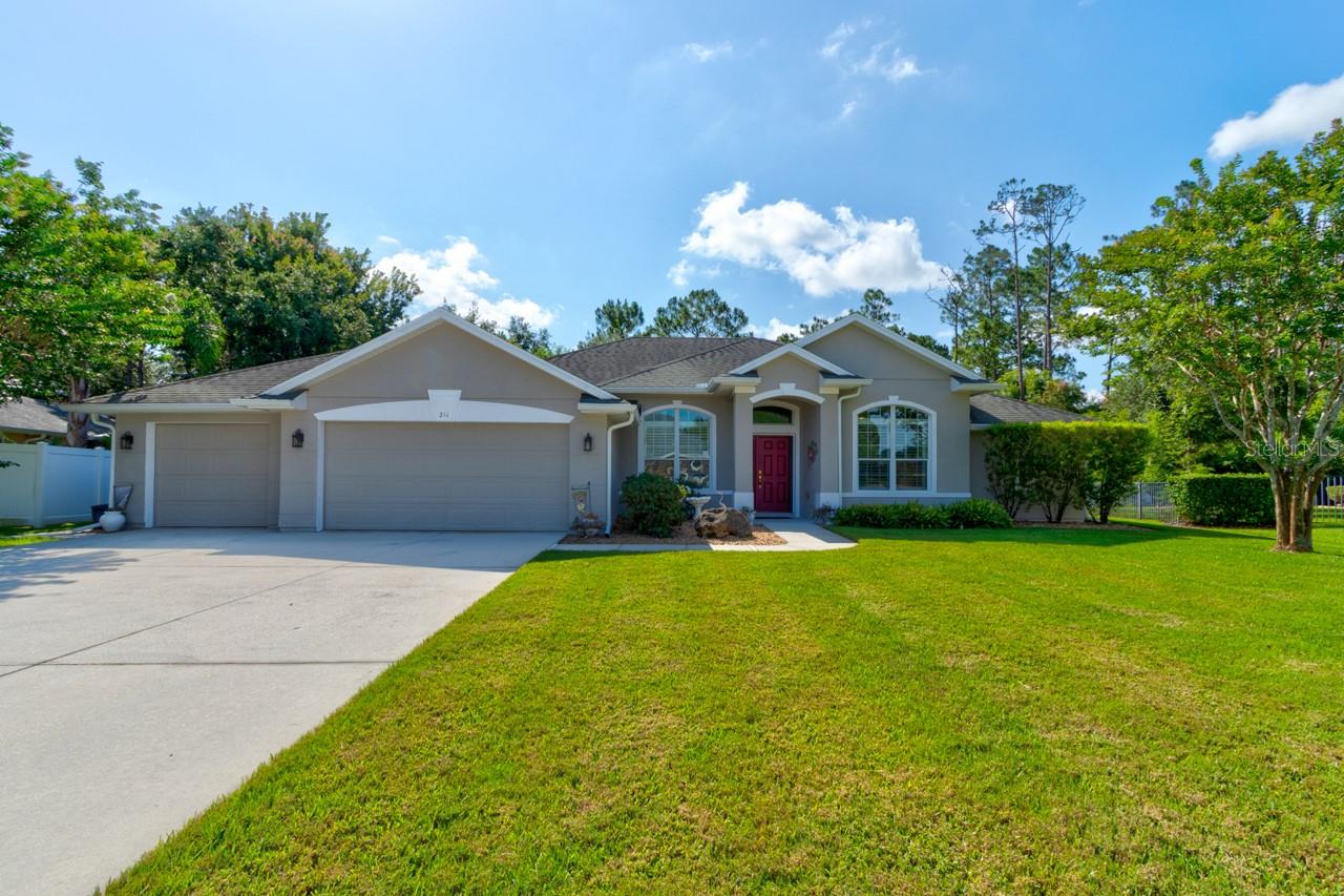 Virtually Staged. Nestled in the highly sought-after gated community of Breakaway Trails, this beautifully maintained 3-bedroom, 2-bath home with a 3-car garage offers the perfect blend of comfort, style, and convenience. Built in 2008, the home features 2,178 square feet of living space and 3,387 total square feet under roof. Freshly painted inside and out, this move-in ready residence showcases pride of ownership throughout. The spacious kitchen is equipped with newer appliances, ample cabinetry, and plenty of room for entertaining or casual dining. Elegant plantation shutters add charm and sophistication, while the open floor plan creates a warm and inviting atmosphere. A dedicated office provides the perfect work-from-home space and could easily be converted into a 4th bedroom [Murphy Bed included]. The spacious primary suite features a beautifully appointed bathroom and a large walk-in closet, creating a private retreat within the home. Enjoy peace of mind with a whole-house generator, ensuring comfort year-round. Step outside to the screened back patio overlooking the fully fenced backyard, ideal for relaxing, pets, or outdoor gatherings and plenty of room for a pool. Located just minutes from Interstate 95 and I4, shopping, dining, medical facilities, and the beaches, this home offers both privacy and accessibility. Breakaway Trails is known for its mature landscaping, walking trails, parks, tennis and pickleball courts, resort style pool, and 24 hour security, making it one of the area's most desirable neighborhoods. Don’t miss this exceptional opportunity to own a meticulously cared-for home in one of Central Florida’s premier gated communities.
