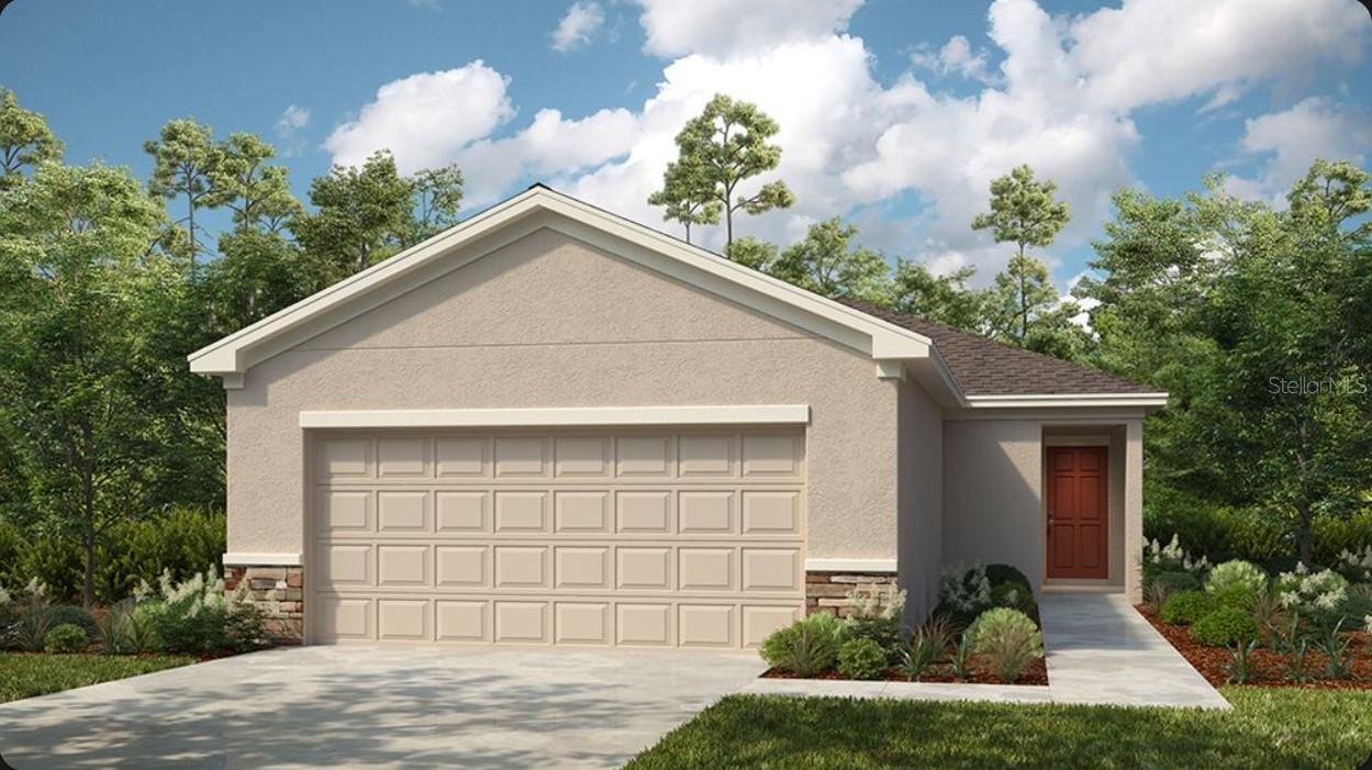 What's Special: Water View | Close to Trails | Single Level Living. New Construction - July Completion! Built by America's Most Trusted Home Builder. Welcome to the Holly at 9333 Chiswell Trail in Cove at Coasterra! Just beyond the foyer, the kitchen overlooks the dining area and great room, creating a seamless layout that extends to the outdoor patio, perfect for indoor and outdoor living and enjoying warm Florida days. The primary suite is thoughtfully positioned at the back of the home for added privacy and features two walk-in closets, a dual sink vanity, and a walk-in shower. At the front of the home, two secondary bedrooms share a full bathroom, offering a comfortable and functional setup for everyday living. In this amenity-rich master-planned community, enjoy natural beauty, four pools at Club Coasterra, a lakeside pavilion, fitness spaces, and cabanas overlooking a 65-acre lake. Additional centers offer pools, a dog park, and a 20-acre lake. Explore a 160-acre nature park with trails. Located off Buckeye Road, with easy access to I-75, Sarasota, and Tampa. Additional Highlights Include: white shaker kitchen cabinets, garage door opener, window blinds throughout the whole house, laundry appliance package, and GE side-by-side refrigerator included. Photos are for representative purposes only. MLS#TB8517334