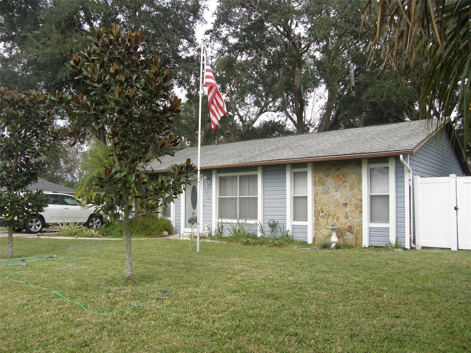 GREAT STARTER HOME OR RETIREE HOME! COZY 3 BEDROOM 2 BATH, 1 CAR GARAGE HOME WITH ROOM FOR BOAT OR ADDITIONAL PARKING WITH ABOVE GROUND POOL and STORAGE SHED. This home features new hickory kitchen cabinets with movable center island, counters and appliances, kitchen pantry and indoor laundry. Large private back yard with HUGE PATIO! Beautiful shade trees and orange trees. Easy access to all major highways, restaurants and approx 20 minute drive to the beach! ;Water: City