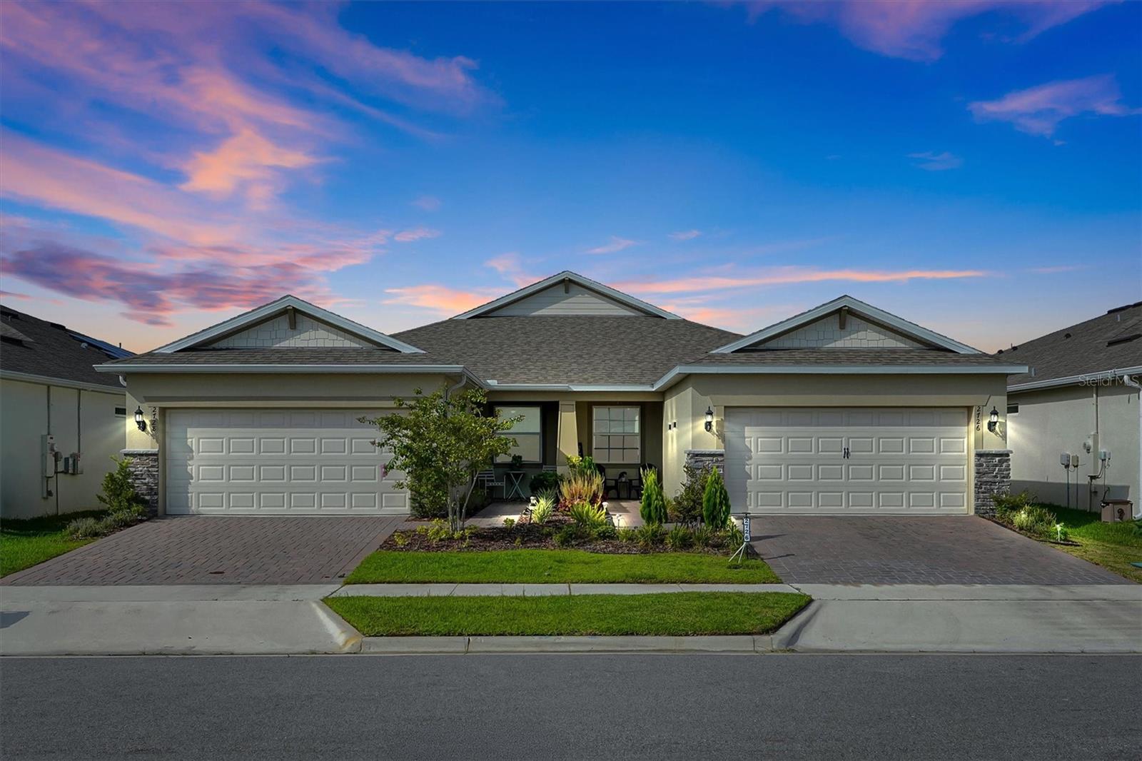 Experience low-maintenance luxury living in this beautifully upgraded 2-bedroom, 2 bath villa with a dedicated office located in one of Kissimmee's sought-after 55+ active adult communities. Offering 1,559 square feet of thoughtfully designed open floor plan living space, this move-in-ready home blends modern style, comfort, and resort-style amenities. From the moment you arrive, the attractive paver driveway, manicured landscaping, and inviting covered entry create outstanding curb appeal. Inside, you'll find an open-concept floor plan filled with natural light, wood-look tile flooring throughout the main living areas, designer accent walls, upgraded lighting, and contemporary finishes that give the home a warm yet luxurious feel. The spacious kitchen overlooks the dining and living areas, creating the perfect setting for everyday living and entertaining. The split-bedroom layout offers privacy for both owners and guests, while the versatile office provides the ideal space for working from home, hobbies, or a reading retreat. The generously sized primary suite features a walk-in closet and a spacious en-suite bath designed for comfort and convenience. Step outside to enjoy the covered lanai with newly installed pavers, creating an inviting outdoor space for morning coffee, evening relaxation, or entertaining friends. Additional highlights include a 2-car garage, indoor laundry room, and a low-maintenance lifestyle so you can spend more time enjoying everything in the community. Conveniently located near Lake Nona, Medical City, Orlando International Airport, SR-417, Florida's Turnpike, and Osceola Parkway, you'll have easy access to shopping, dining, entertainment, world-famous attractions.