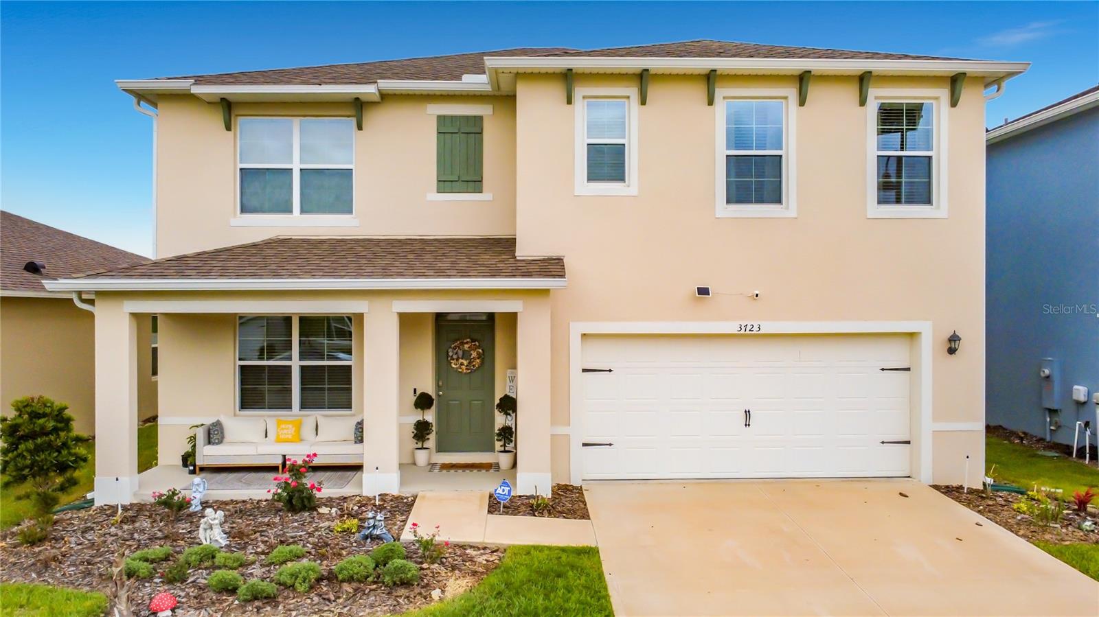 Welcome to this extraordinary residence in the prestigious Edgemont at Serenoa community in Clermont! This beautifully home featuring 5-bedrooms, 3-bathrooms, built full block 2-story home having the perfect blend of comfort, style, and functionality. Featuring a spacious open-concept floor plan, this home is designed for both everyday living and entertaining.  Beautiful vinyl flooring flows throughout the home, adding both style and durability to every room. The modern kitchen boasts ample cabinetry, stainless steel appliance, quartz countertops, and a large island overlooking the living and dining areas. The primary suite provides a private retreat with a generous walk-in closet and an en-suite bath complete with dual vanities and a spacious shower and extra closet space. With five well-appointed bedrooms, there is plenty of room for family, guests, or a home office setup. A convenient downstairs bedroom and full bath offer flexibility for multi-generational living or visitors. Step outside to enjoy the covered front porch and beautifully landscaped yard, perfect for relaxing mornings or evening gatherings. The oversized two-car garage includes an electrical outlet ready for EV charging, adding modern convenience for electric vehicle owners. The extended driveway also provides plenty of additional parking space. The 
Ideally located in a desirable Clermont community, this home offers convenient access to top-rated schools, shopping, dining, parks, and major highways. Even more exciting, a new roadway connection currently underway will provide easier access to Winter Garden and the world-famous Walt Disney World Resort theme parks, making commuting and entertainment more convenient than ever.
Don’t miss the opportunity to own this stunning home and enjoy the best of Central Florida living!