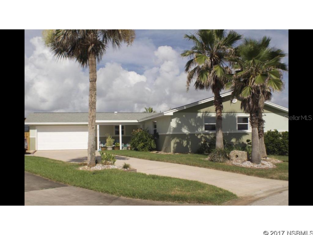 BEACH BEACH BEACH ! This beautifully well appointed home is located on a Cul-de-Sac with only 6 homes just west of Ocean Shore Blvd and the Atlantic Ocean. Walk to the beach, feel the ocean breezes, hear the waves crash from this large pool home. Great street for a family or that couple that values low traffic. Extra driveway leads to a gated fenced area with room for a boat or RV. Very private Large screened pool, remodeled bathrooms, tiled hall ways and Artistically tiled entry. New A/C, painted interior and exterior. Single hung Jeld-Wen vinyl impact windows, pool pump, most ceilings refinished, Roof 2005, Sprinkler pump is about 3 years old, Survey 2014, back fence & N. fence do not belong to buyer. Jacuzzi and heater do not work and not warranted. Info is from tax roll or owner.