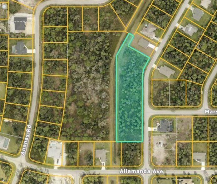 Great 1.49 acre site in the heart of North Port on Firebrand Rd.  The property is zoned for single family development.  Excellent location for an estate type property or potential multi-home site.  The property is currently wooded with mature pines and oaks.  Back portion of the property fronts on a drainage area with another large acreage tract available in back.  Zoning: R-1 — Residential Single Family (Up to 4 units per acre with public utilities). R-1 has a minimum dwelling unit size of 900 SF. The minimum size applies to all portions of the structure under air. One du/ac with well and septic.  Site shows no wetlands or Scrub Jay on governmental maps.