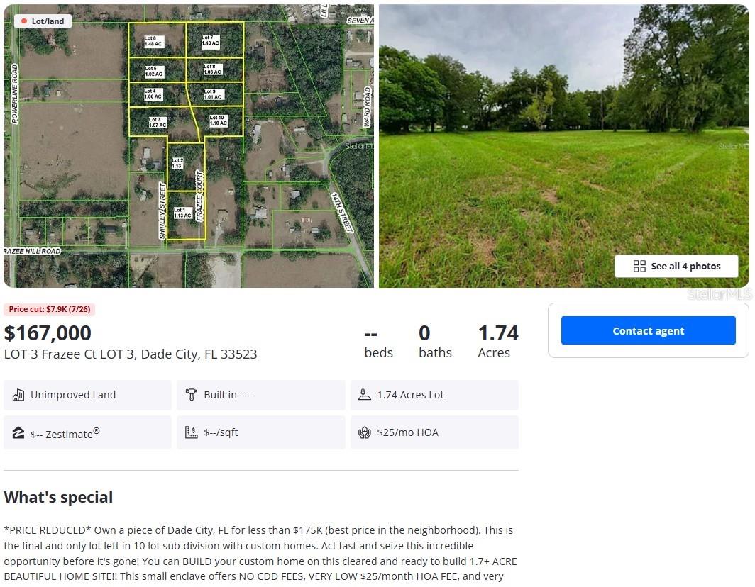 FRAZEE HILL ESTATES - Land