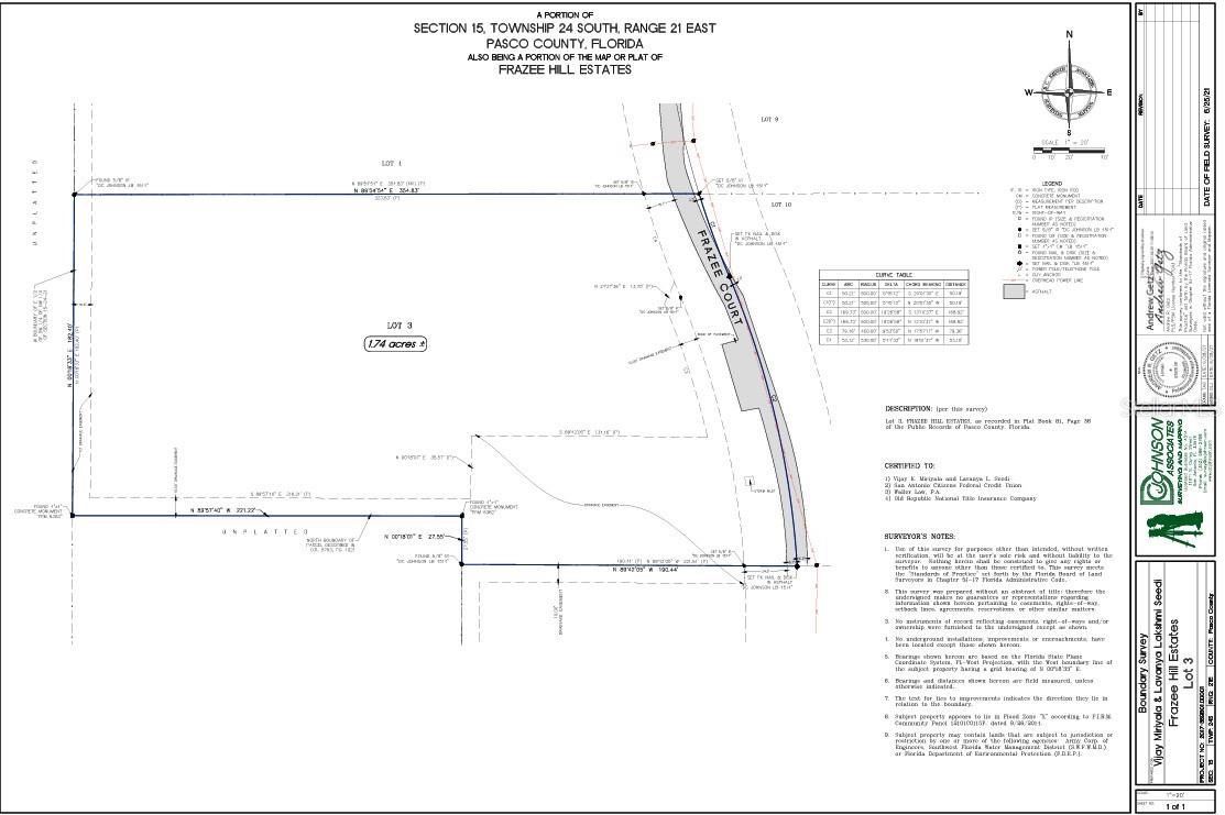 FRAZEE HILL ESTATES - Land