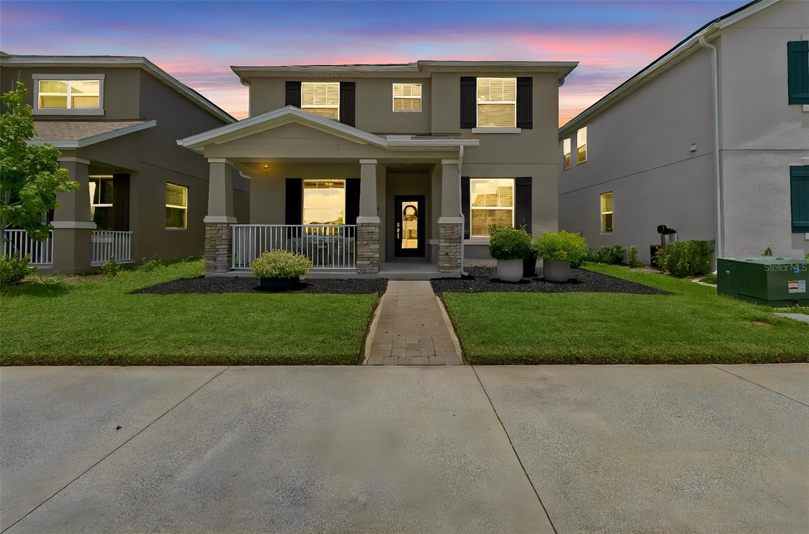 Welcome to Storey Park in the highly desirable Lake Nona area, where this beautifully designed home offers approximately 2,452 square feet of thoughtfully planned living space with 5 bedrooms, 3 full bathrooms, and a flexible office space to accommodate your family's changing needs. A first-floor bedroom and full bath provide the ideal setup for guests, multigenerational living, or a private home office. The assumable solar panel system offers valuable energy savings, while the professionally landscaped yard and included Amish-crafted playset create an inviting outdoor space that's both beautiful and functional. Beyond the home itself, residents enjoy Storey Park's exceptional resort-style amenities, including resort and lap pools, a splash pad, spa, fitness center, tennis courts, sports fields, walking trails, a dog park, and gathering spaces designed for community events and entertainment. Ideally located just minutes from Boxi Park, Lake Nona Town Center, the USTA National Campus, and Lake Nona Medical City—including UCF's Health Sciences Campus, the VA Hospital, and Nemours Children's Hospital—this home perfectly combines everyday comfort, modern convenience, and the vibrant lifestyle that makes Lake Nona one of Orlando's most sought-after communities.