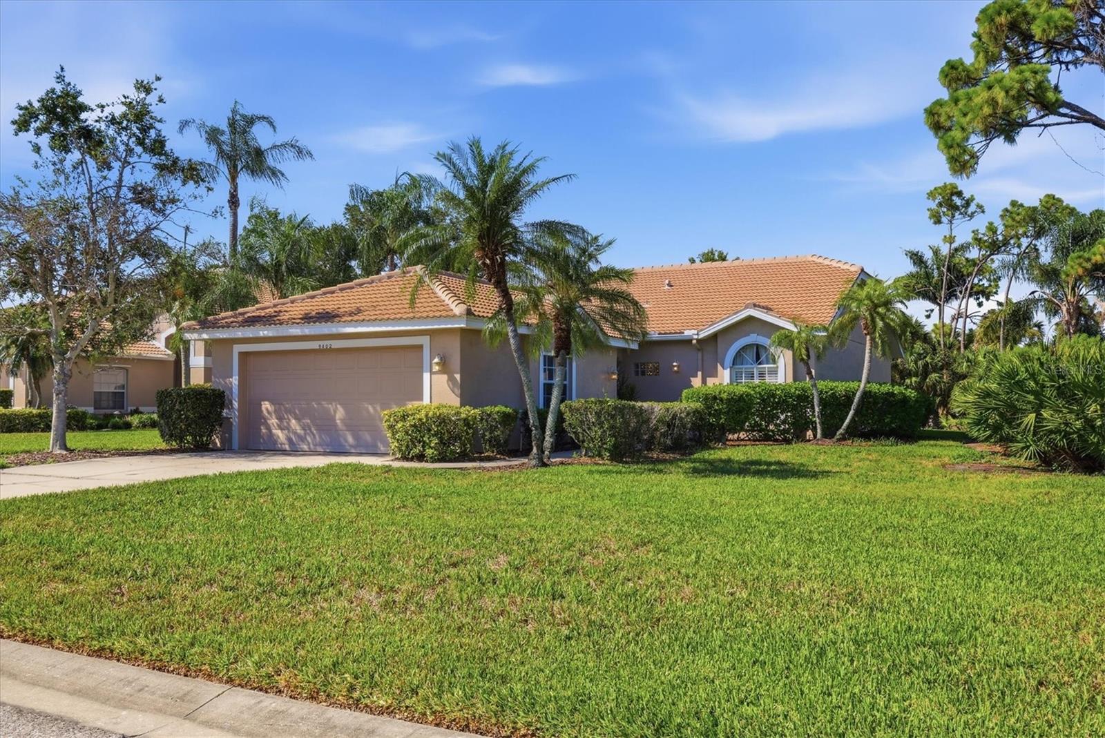 Move-in ready! The only free-standing, and maintenance-free home on Forest Hills Cir. in gated and sought after Stoneybrook Golf and Country Club! No roof mate.. private back and side yard.. only a 1/2 a block away from the heated community pool!  Brand NEW A/C,  roof replaced in 2021, and has an automatic hurricane screen on the back lanai as well as hurricane shutters to give peace of mind. All the big ticket items done! This prime residence offers 2 spacious bedrooms, 2 full baths, a DEN/OFFICE, and a two-car garage with plenty of room for your car, golf gear and beach toys. This home boasts loads of natural light and provides an open floor plan to entertain inside and outside on your private and peaceful extended lanai. Stoneybrook Golf and Country Club just completed their new 18 hole golf course designed by Arthur Hills and Kipp Schulties and is said to be one of the best on the West Coast! Other top-notch amenities include Lighted Har-Tru tennis/pickle ball courts, pro-shop, well-equipped fitness center, bocce court, putting greens, driving range, fitness studio, sharing library, additional heated pool/spa, full service restaurant/bar, meeting rooms, catering facility, outdoor dining patio, walking/biking trails, fishing, planned activities like yoga, mahjong, line dancing, and so much more! Stoneybrook Golf and Country Club is a prime location close to the Legacy Trail, beaches, Costco, Lowes, restaurants and all Sarasota and Venice has to enjoy! Seller has paid the golf project in full ...saving you thousands of dollars. Grab your clubs and rackets and enjoy resort-style living at its finest!
Welcome home!
