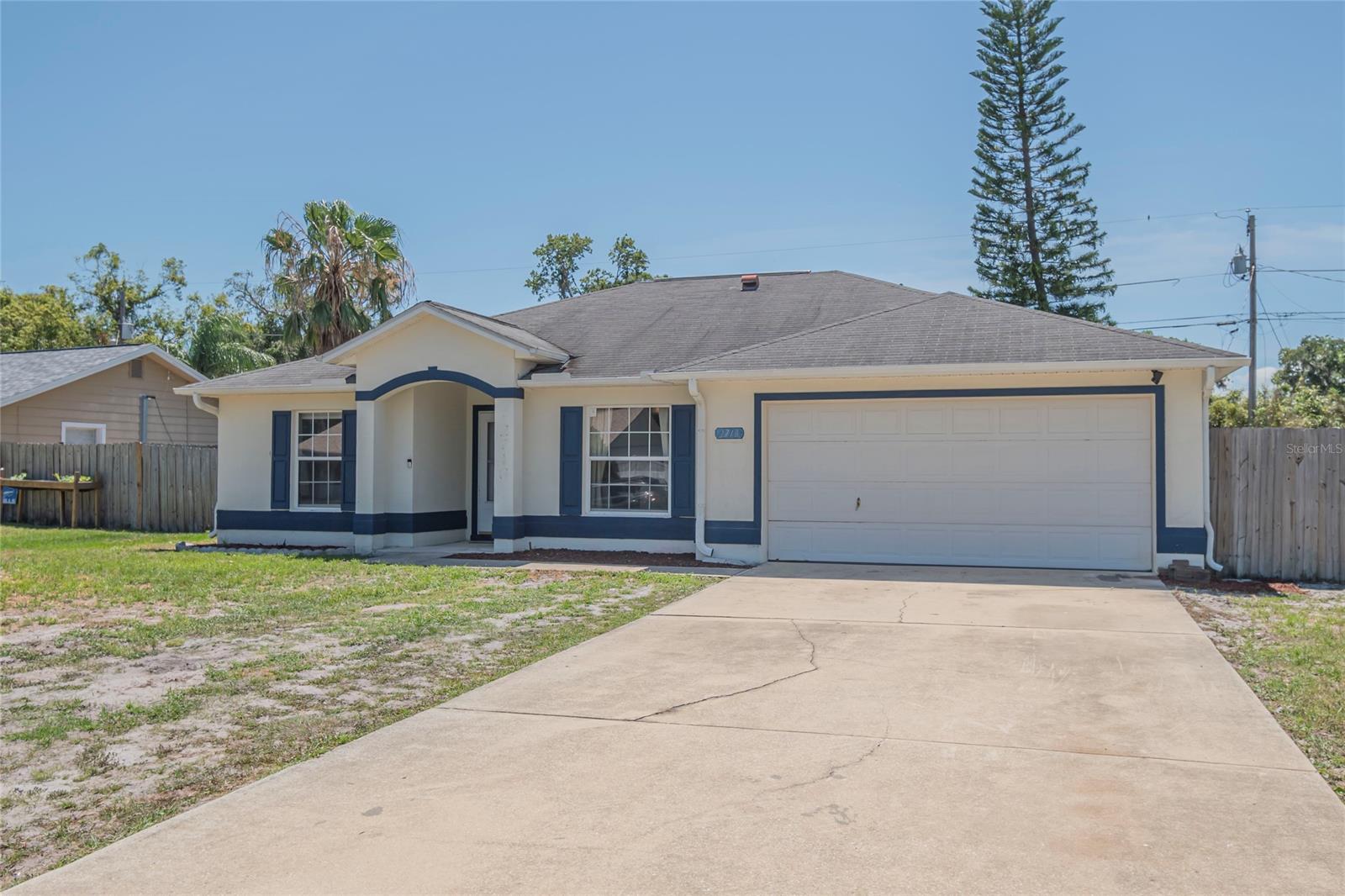 "BRAND NEW ROOF TO BE INSTALLED BEFORE CLOSING. "   Beautiful Florida Shores 2002 Built Concrete Block Home with a comfortable split floor plan and vaulted ceilings. This 3 bedroom, 2 bath home has a Large open floor plan family area that leads out to a screened patio and extra large fenced in yard.  New Luxury Vinyl Plank flooring and all new paint inside. Updated kitchen and baths rooms. Cu This home is Clean and Bright and  Perfect for any first time home buyer or a second Florida home, or rental investment property. Plenty of room to add a pool.Located on a quiet street in Florida shores close to shopping, Airports, 1-95, restaurants and 15 min to our beautiful New Smyrna Beach. A must see. ;Water: City