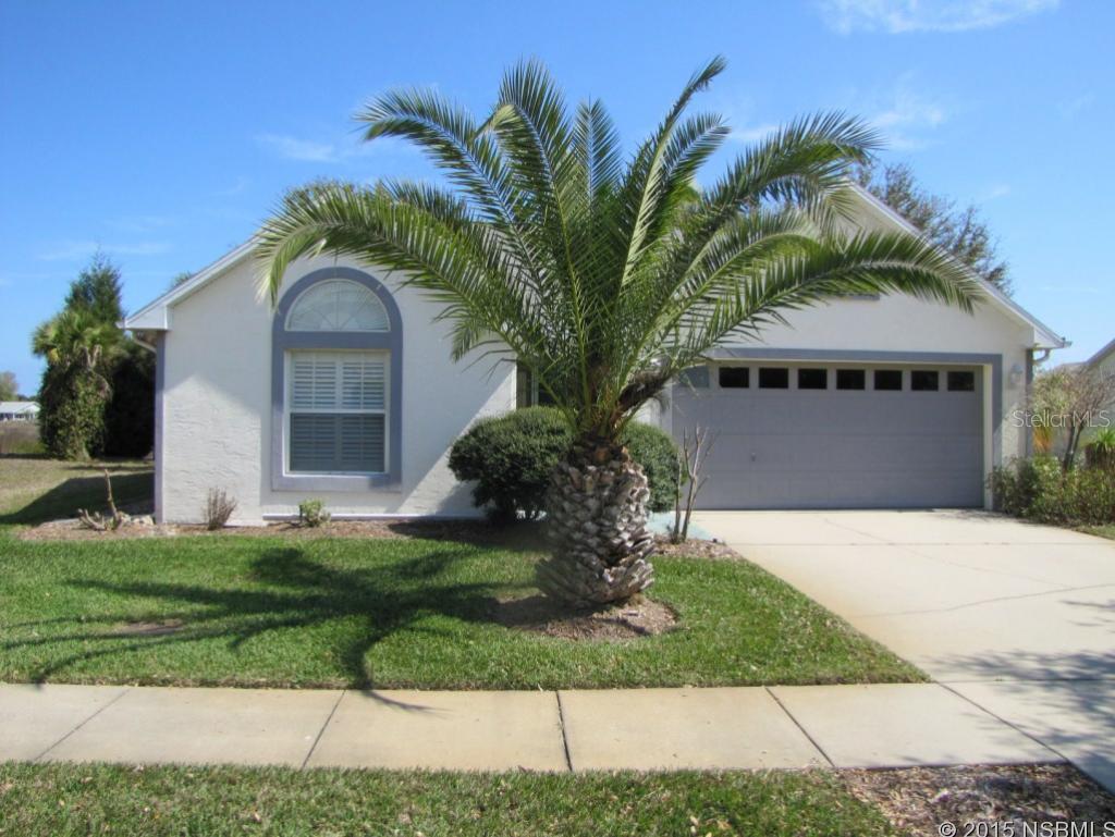 Outstanding opportunity to own this updated waterfront home in desirable Tymber Trace community. Unique location fronting estuary, with nice canal leading to your back door, perfect for launching your kayak or canoe. Canal meanders through back waters and ultimately to Turnbull Bay and then the Intracoastal, with amazing wildlife and a myriad of birds along the way, including bald eagles, egrets & herons. Great backwater fishing for redfish, speckled trout, flounder and snook. Or enjoy sunrises on your back patio as the morning sun bathes your very private back yard, shaded by lovely oak trees. Lovely concrete block construction, split-bedroom plan home with vaulted ceilings, outstanding master bath with separate shower and tub. Waterfront Florida room under main roof is accessed from kitchen, living room and from master bedroom. Updated gourmet kitchen with gorgeous cherry cabinets, Corian counter tops and sink - a chef's delight with gas stove, bright and cheerful breakfast nook overlooking the very private estuary. Picture yourself with your morning coffee as you enjoy watching egrets and herons as they go after their breakfast on the shore line of the canal. Third bedroom is a flex room with French doors, so it can easily double as a den, TV room or home office. Bulkhead at waterfront. A lovely home in one-of-a kind setting. Heat/A/C air handler and heat pump new in May 2008. Dishwasher new in 2011. Central location is close to everything, including a short 4 mile drive to the beach. Near two golf courses. Enjoy your community pool provided in super-low annual Homeowners Association dues. ;Water: City