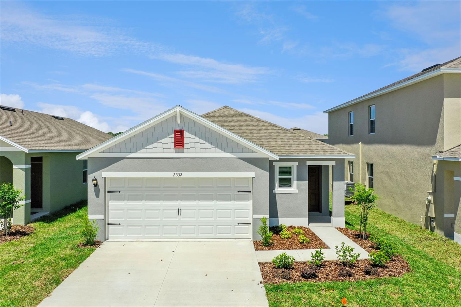 Concorde presents the Allex. This all concrete block constructed, one-story layout optimizes living space with an open concept. As you go down the hallway and enter a spacious kitchen featuring stainless steel appliances with ample counter space and a walk-in pantry for extra storage. The living room is complete with a view to the covered lanai outside. Bedroom one, located at the back of the home for privacy, has an en suite bathroom that features a double vanity sink with a walk-in closet. Two additional guest bedrooms and one bath are tucked away down the hall from the dining room. The laundry room is located at the front of home near the two-car garage. Like all homes in Concorde, the Allex includes Smart home technology package which allows you to control your home with your smart device while near or away.

*Photos are of similar model but not that of exact house. Pictures, photographs, colors, features, and sizes are for illustration purposes only and will vary from the homes as built. Home and community information including pricing, included features, terms, availability and amenities are subject to change and prior sale at any time without notice or obligation. Please note that no representations or warranties are made regarding school districts or school assignments; you should conduct your own investigation regarding current and future schools and school boundaries.*