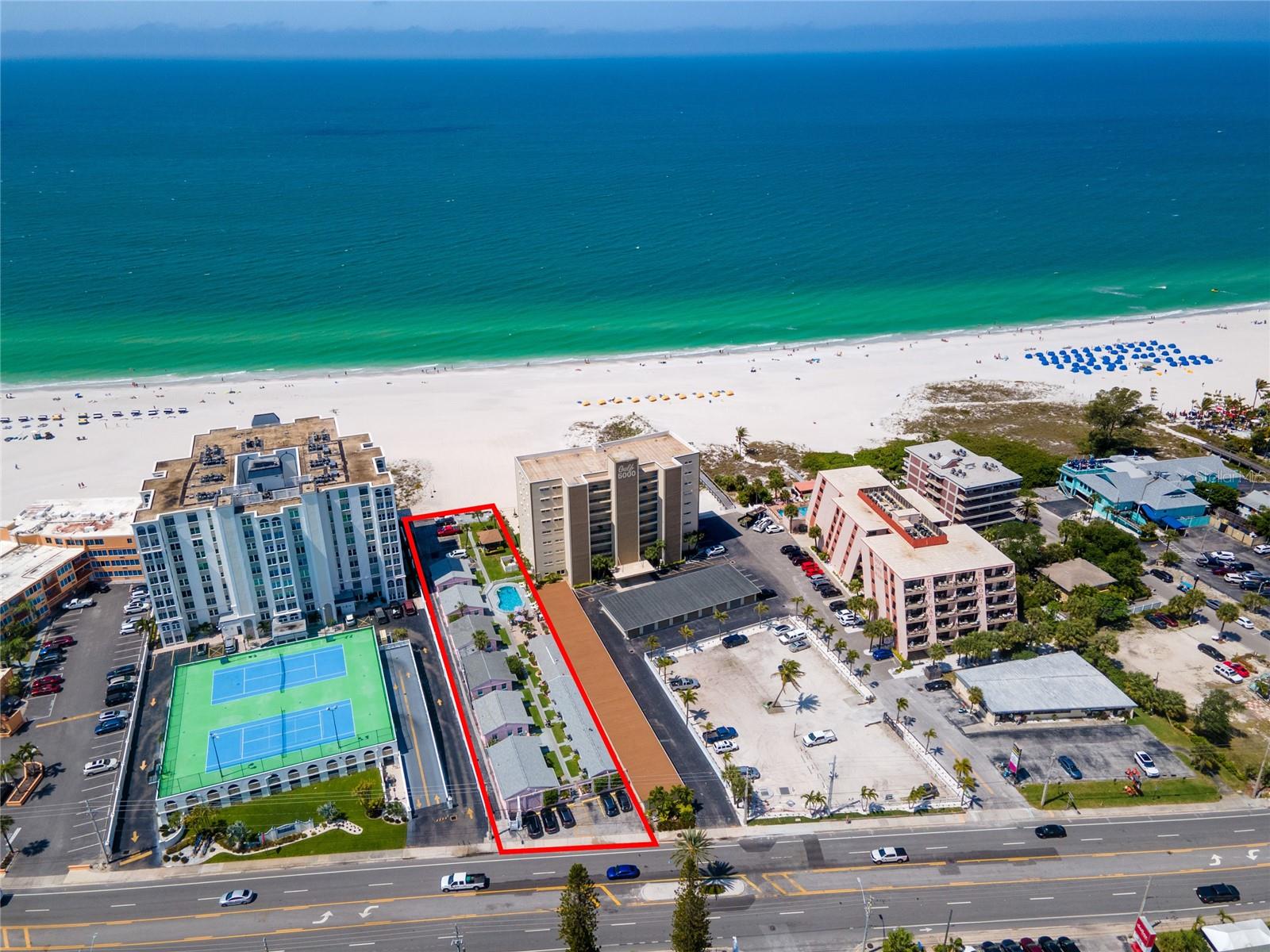 Located directly on the Gulf of Mexico, Beach Haven Villas harkens back to the days when much of Florida offered vacationers colorful art deco style motels. Still all pink, like the Historic Don Cesar and Vinoy hotels, Beach Haven retains its charming and distinctive personality while also providing modern amenities.

Conveniently situated on Gulf Boulevard in the heart of St. Pete Beach, Beach Haven is walkable to some of the finest shopping, dining, and entertainment establishments in all of Tampa Bay. The Historic Don Cesar Hotel and Tradewinds Resort -the largest Beach-front Convention Center in the area- are both within walking distance of Beach Haven. Also conveniently nearby are Publix Supermarket, CVS, Chick-Fil-A, multiple rental car agencies, and fine dining  On-site amenities include a gorgeous Gulf-front heated pool, private Beach-front gazebo and swing, and gas BBQ grills with umbrella-covered seating areas. Enjoy private, spectacular sunsets in a sugar sand beach setting.

Beach Haven is zoned Large Resort (LR), one of the rarest on the beaches, and allows 50 units per acre per City of St Pete Beach municode. The total size of the site is MOL 0.89 acres allowing for high-density future development. The lot is approximately 78 feet of direct Gulf Frontage and 510 feet deep (survey will be available in documents tab).

Consisting of 18 units, Beach Haven has (12) 1 bed 1 bath units, (1) 2 bed 1 bath unit, and (5) motel units. On site is also a space dedicated to housekeeping, one for storage, and yet another for the on-site rental office. Heated and cooled footage stands at 6,677 sq ft.

Income and expenses available upon request.
