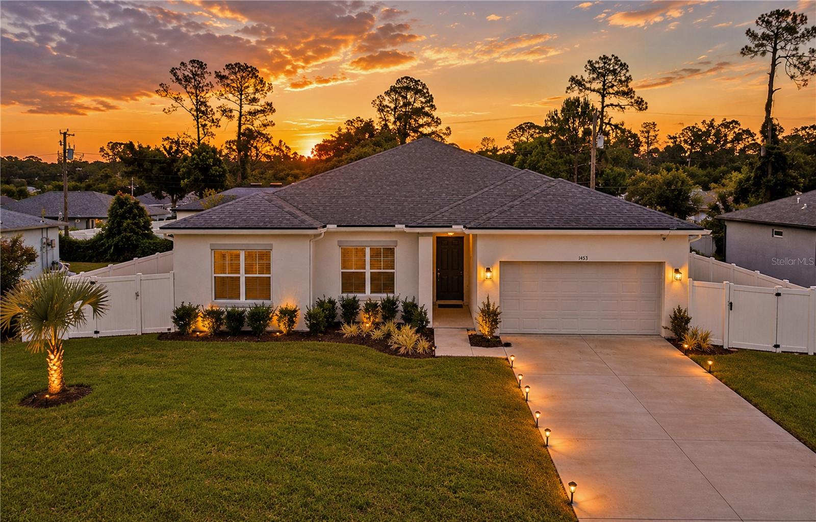 Luxury Finishes | 4 Bedrooms & 3 Full Baths | NO HOA | Daytona Beach
Welcome to 1453 Admiral Nimitz Avenue in Daytona Beach, a beautifully designed newer construction home offering a rare combination of 4 bedrooms and 3 full bathrooms with modern luxury finishes throughout.
This open-concept floor plan features soaring 9’4” ceilings, quartz countertops, stainless steel appliances, a stylish backsplash, and a large kitchen island that flows seamlessly into the main living and dining areas. A huge sliding glass door fills the home with natural light and opens to the covered lanai, creating the perfect indoor-outdoor living experience.
The spacious primary suite is a true retreat featuring tray ceilings, dual walk-in closets, double vanities, and a large walk-in shower. The generously sized bedroom and bathroom provide both comfort and functionality.
A small flex space near the main living area is perfect for a home office, study area, or additional workspace. Luxury vinyl plank flooring runs throughout the main areas and primary suite, while the additional three bedrooms feature carpet for added comfort.
Additional highlights include:
• 4 bedrooms and 3 full bathrooms
• Rare split-bedroom layout
• Small flex/office space
• Quartz countertops and backsplash
• Large kitchen island
• Huge sliding glass doors
• Covered lanai
• Tray ceiling in primary suite
• Dual walk-in closets in primary bedroom
• Double vanity and walk-in shower
• LVP flooring throughout main areas
• Fully fenced backyard
• Gutters already installed
• NO HOA
Conveniently located near shopping, dining, I-95, Daytona International Speedway, and just a short drive to the beach.
Move-in ready and perfect for enjoying the Florida lifestyle.