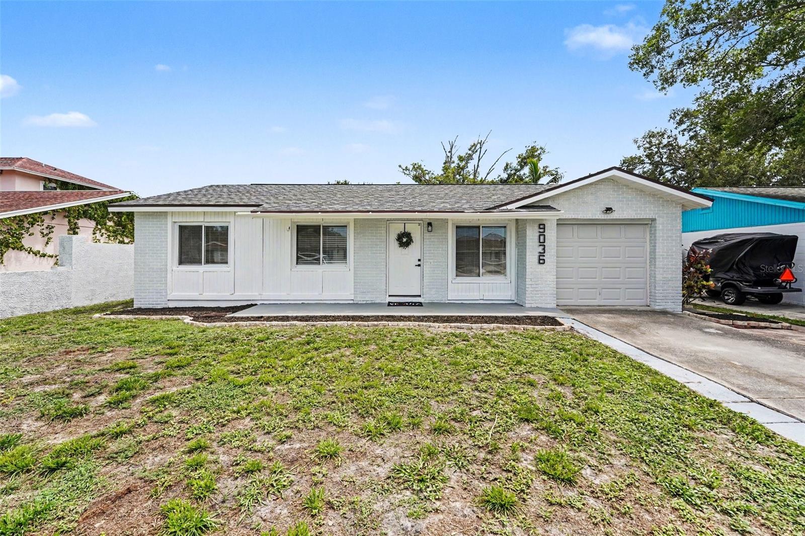 Move-in ready 3BR/1BA block home in unincorporated Seminole with no HOA, no deed restrictions, and no rental restrictions! Major updates include a brand-new roof (2026) with transferable warranty and a brand-new HVAC system (2026). Inside you’ll find a spacious living room with new luxury vinyl plank flooring, fresh wall texture, and interior paint. The generously sized bedrooms offer plenty of space for a growing family, guests, or a home office. Enjoy the covered lanai overlooking a large, fully fenced backyard complete with a storage shed. The oversized one-car garage provides additional room for parking and storage. Conveniently located between Bryan Dairy Rd. and Starkey Rd, you’re just minutes from shopping, dining, parks, top-rated schools, and the Gulf beaches. Whether you’re a first-time homebuyer, downsizing, or looking for a great investment opportunity, this move-in-ready home offers the perfect combination of updates, location, and flexibility. Schedule your private showing today!