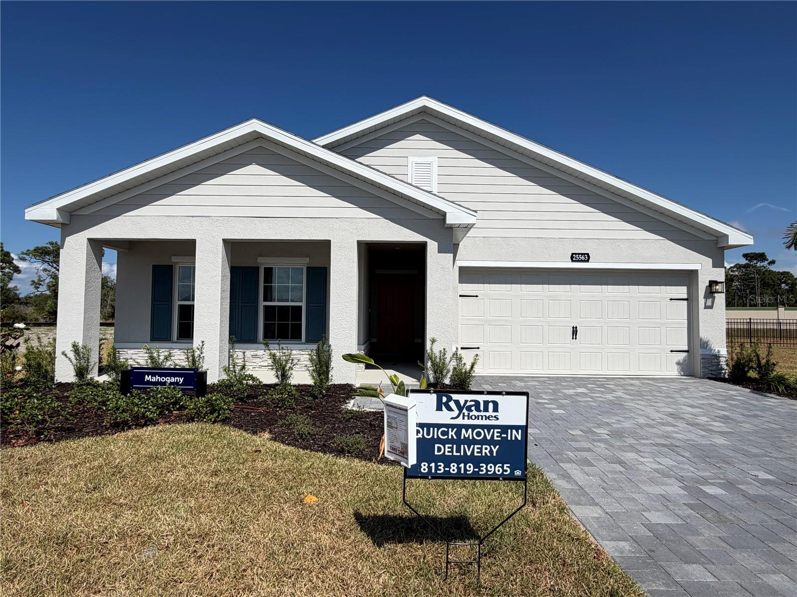Now available in the gated community with natural gas, NO CDD, low HOA fees. The Mahogany model home offers a spacious and functional layout ideal for Florida living. Move In Ready- 3-bedroom, 2 baths over 1452 sq ft. with open floor plan, front porch on an oversized yard. Quartz countertops, tile in main living areas, upgraded stainless steel appliances, washer/dryer included. All Ryan Homes now include WIFI-enabled garage opener and Ecobee thermostat.  **Up to $15,000 closing cost assistance available with use of Builder’s affiliated lender**.. DISCLAIMER: Prices, financing, promotion, and offers subject to change without notice. Offer valid on new sales only. See Community Sales and Marketing Representative for details. Promotions cannot be combined with any other offer. All uploaded photos are stock photos of this floor plan. Actual home may differ from photos.