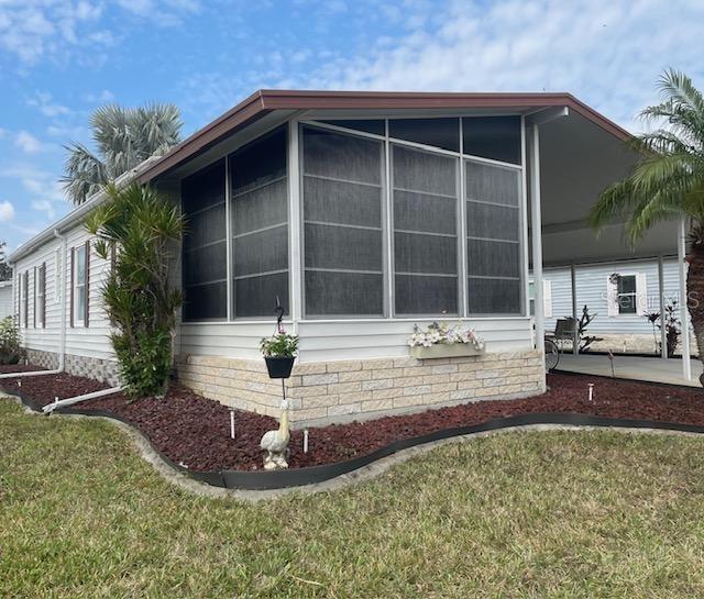 Home is a Turn-Key furnished 2 Bedroom & 2 full Baths, located in Beautiful Gold Tree Co-op. There is room to roam in this beautiful home with an 11X10 enclosed lanai/bonus room plus a 12X12 outdoor screen room providing you great areas to sit and relax or entertain your guests. It is a well-maintained home with A/C/Heat replaced in May 2024, & brand new roof April 2025 along with the microwave.  HOA fees include cable, internet, weekly lawn mowing, (including sprinkler system using reclaimed water from Gold Tree's pond), sewer trash & water. Gold Tree has lots of activities, a monthly newsletter with Calendar of Events, clubhouse, heated pool, on site management, library, shuffleboard, tennis & pickleball courts, bocce ball and neighborly neighbors already in place.  It is a gated community located near shopping, eateries, banking, hospitals, UTC Mall, Benderson Park, Riverwalk and best of all the wonderful beaches always listed among top beaches in the U.S.  Bring your boat, RV or trailer they have a storage yard for your convenience.  Association says 55+, rentals allowed and your pets are welcome.