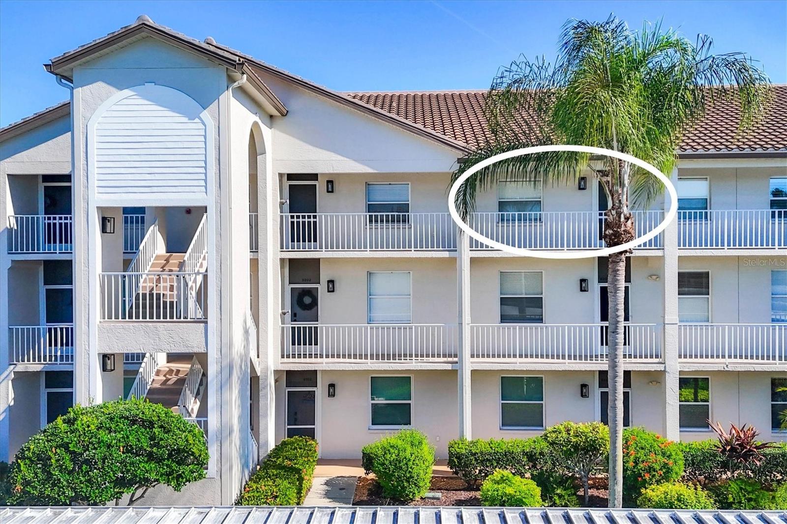 IMMACULATE AND MOVE-IN READY! Welcome to the Terraces in sought after Stoneybrook Golf and Country Club! This alcove of condos is on a dead-end cul-de-sac and are the closest condos to the Club and all its top-notch amenities you can walk to! This 2 bedroom 2 bath condo is offered TURN-KEY furnished and boasts a beautiful view of the 8th hole and the landscaped nature preserve. There are no builds behind the condo for extra privacy. The 3rd floor with ELEVATOR enjoys vaulted ceilings for a spacious feel. The lanai is glassed-in to add more under air room to enjoy or open the glass sliding doors with hurricane rated film, for an amazing cross breeze all year round! The kitchen is styled in a coastal blue with tiled back splash, extended quartz counters and additional cabinets for ease of entertaining and living.  Primary bedroom has 3 closets, a walk in closet and 2 extra for more storage. The Terraces have their own heated pool, grilling area and tennis/pickleball courts, your personally assigned carport parking spot and a large storage unit with plenty of room for your golf and beach gear. Stoneybrook Golf and Country Club just completed their new 18 hole golf course designed by Arthur Hills and Kipp Schulties and is said to be one of the best on the West Coast! Other top-notch amenities include Lighted Har-Tru tennis/pickle ball courts, pro-shop, well-equipped fitness center, bocce court, putting greens, driving range, fitness studio, sharing library, additional heated pool/spa, full service restaurant/bar, meeting rooms, catering facility, outdoor dining patio, walking/biking trails, fishing, planned activities like yoga, mahjong, line dancing, and so much more! Stoneybrook Golf and Country Club is a prime location close to the Legacy Trail, beaches, Costco, Lowes, restaurants and all Sarasota and Venice has to enjoy! WELCOME HOME to RESORT-STYLE LIVING at its BEST!