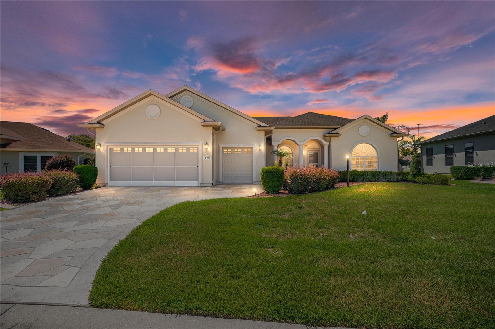 Welcome to the active adult lifestyle you've been dreaming of in the highly desirable 55+ golf community of Stonecrest.  Perfectly situated in the sought-after North Valley, this beautifully maintained 2,300 SF split floor plan offers the ideal blend of comfort, functionality and Florida living.  Step inside to discover an open-concept design, and a bright kitchen featuring skylights, solid wood cabinetry, SS appliances, abundant counter space and storage and a seamless flow that's perfect for entertaining family and friends. 

The generous primary suite serves as a private retreat with a. walk-in closet and an en-suite bath complete with a soaking tub, separate walk-in shower, dual vanities and a linen closet.  2 additional spacious bedrooms and 2 full guest bathrooms - including a convenient cabana bathroom  with direct access to the enclosed lanai -- provide flexibility for guests and everyday living.

Enjoy Florida's year-round sunshine from the enclosed lanai that opens to a screened birdcage, creating the perfect space for morning coffee, outdoor dining, or relaxing with friends.

Highlights:
New HVAC 2021
Updated SS appliances
Neutral Interior Paint throughout
2 car garage plus a dedicated golf cart garage with built-in storage
Desirable split bedroom floor plan
Bonus room/Den/Office

Located in the vibrant community of Stonecrest, residents enjoy championship golf, 4 pools, (one being indoors), spa, pickleball, tennis, fitness center, baseball fields, archery, countless social clubs, shuffleboard, and an active calendar of events -- all just minutes from shopping, dining and everyday conveniences..

Experience resort-style living in one of Central Florida's premier active adult communities.  Schedule your private showing today!!

Enjoy