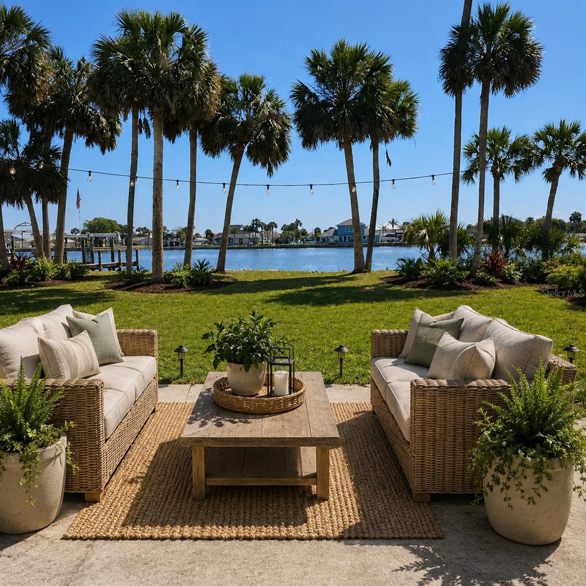 Virtually Staged. Wake up to the river with coffee in hand — watch the dolphins play and the boats roll by from your private deck. This Lambert Avenue retreat brings a coastal vibe throughout, with ocean-inspired tones that blur the line between indoors and out, all wrapped around nearly 3,880 sq ft of true multigenerational living on the water.
Set on almost half an acre, the property offers space and privacy rarely found this close to the water — room for a future pool, garden, or simply to spread out and enjoy the river breeze under mature trees.
Second Floor: this primary living space spans approx 2,700 sq ft with 4 bedrooms, 2 bathrooms, an open layout with media room, and a huge sunroom with a wall of sliding doors opening to a sprawling covered deck with unobstructed Matanzas River views — the kind of space where mornings start with coffee and sunsets end with a glass of wine. The kitchen is outfitted with LG appliances, shaker cabinets, quartz countertops, a designer tile backsplash, and a coffee bar with a full wall of designer tile and shelving for all your coffee condiments. The bathrooms feature floor-to-ceiling tile, wood vanity sinks, and a rainfall shower head for a spa-like experience at home.
First Floor: with its own private entrance, a 2-bedroom, 1-bath in-law suite continues that same coastal style — full kitchen, dining, living room, full bath, and river views — perfect for extended family, guests, or long-term tenant income.
A third bonus 1-bedroom suite with its own sunroom offers incredible upside — fully plumbed for a kitchenette and bath, ready to become a third living space, studio, home office, or guest retreat.
Move-in ready from top to bottom: new roof, three HVAC systems, water heater, Hardie board siding, concrete driveway, windows and doors, and dramatic 24-foot sliding glass doors. With 81 feet of direct river frontage, a transferable dock permit, riparian rights, a 3-car garage with half bath, and no HOA — this is rare value for this level of finish on Lambert Avenue. Launch a kayak at sunrise, fish off your own backyard, or simply sit back and watch the river change with the tides. Just minutes from downtown Flagler Beach's shops, restaurants, and pier. Homes like this don't come up often. Schedule your private showing today.
