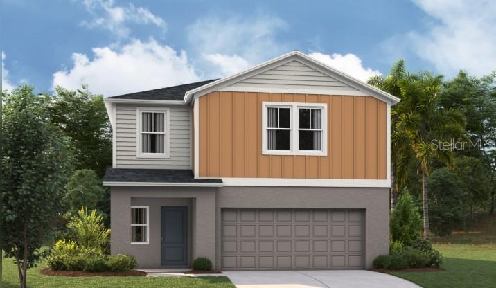 Under Construction. Valencia 
BELOW MARKET INTEREST RATES with use of Seller's Preferred Lender.
Prepare to be impressed by the Valencia, a two-story home featuring 5 bedrooms, 3 bathrooms, and a 2-car garage. This floorplan is designed for modern living and effortless entertainment. Step through the elegant foyer into a vibrant main living area, complete with a private guest suite for ultimate comfort. The kitchen shines with sleek quartz countertops, stainless steel appliances, and luxurious vinyl plank flooring overlooking the dining area which flows beautifully to the covered lanai through sliding glass doors. Upstairs, you’ll find the secluded owner’s suite complete with a walk-in shower, dual vanity and spacious walk-in closet. Conveniently located by the additional bedrooms is the cleverly designed oversized laundry room. Another modern feature of the Valencia is the smart thermostat with voice control, making energy efficient living a breeze. Outside, enjoy the chic elevation and professionally curated landscaping that adds the perfect finishing touch to this exceptional home. 
Scenic Terrace pairs comfortable living with inviting community spaces in Lake Hamilton. Amenities include a resort-style pool, clubhouse, playground, and dog park for everyday enjoyment. Ideally located between Orlando and Tampa, residents enjoy convenient access to the best of Central Florida. 
Images shown are for illustrative purposes only and may differ from actual home. Completion date subject to change.
Contact or make an appointment for more details on interest rates.