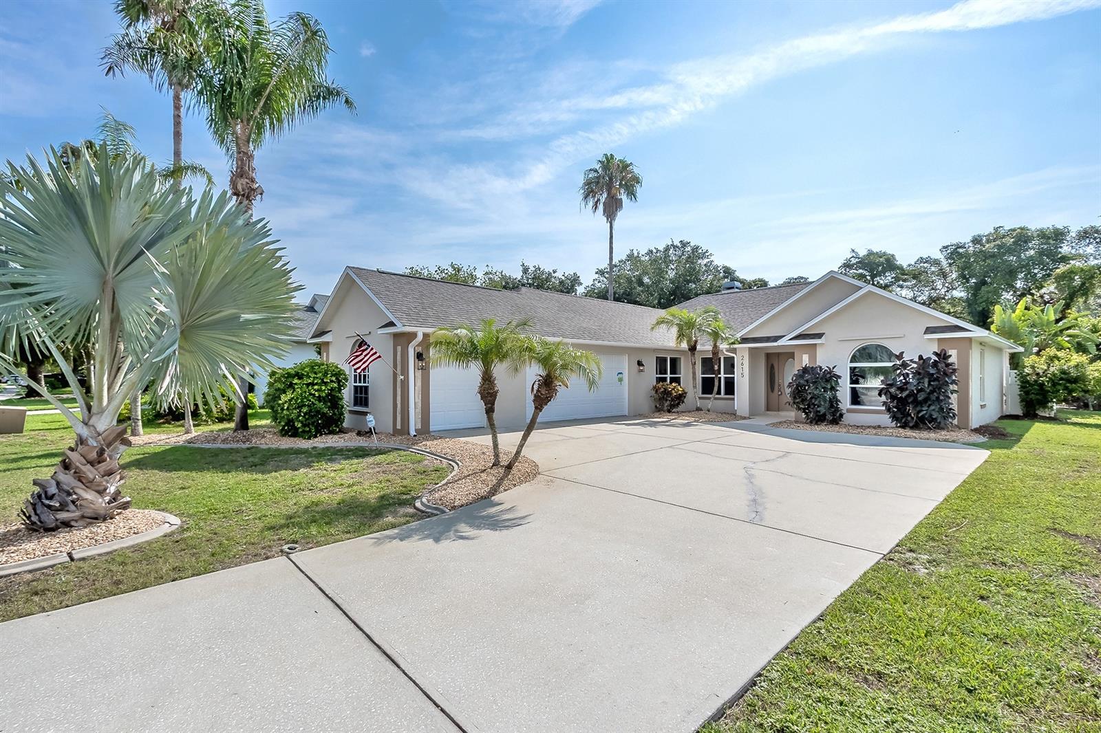 Be prepared to fall in love with this newly remodeled direct golf course home. YOU SAVE BIG because all of the high dollar items are NEW...NEW roof, NEW HVAC, NEW kitchen, NEW Stainless Samsung appliances, NEW bamboo flooring, NEW tile, NEW ceiling fans and light fixtures, NEW interior and exterior paint, newly remodeled bathrooms and inside laundry room, too. Huge 2 car garage with golf cart and work space. Get ready to beat the summer heat with your new in-ground private pool w/ large cool deck for afternoon BBQs and family gatherings. Perfectly landscaped across the back for added privacy. You're right on the golf course but in a secluded setting. You will love the ez care yard, too. A Great central location close to the clubhouse. Annual Maintenance fee Super low @ $268. Golf, swim and relax in this wonderful and modern carefree home. Come see... ;Water: City