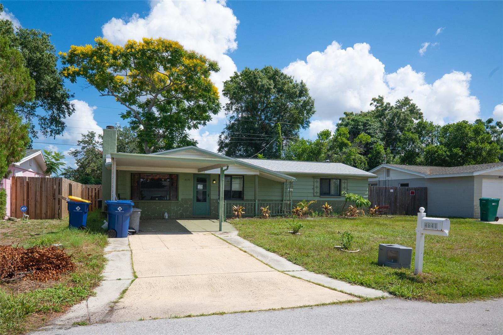 Space, flexibility, and a 2023 roof! Welcome to 4641 Aegean Avenue, a charming 2-bedroom, 1-bath home offering over 1,300 square feet of living space and multiple bonus areas.  In addition to the spacious living room and formal dining area, you'll find a versatile den and bright sunroom that can easily adapt to your lifestyle, whether you need a home office, hobby room, fitness space, or additional entertaining area.
The fully fenced backyard offers room for pets, play, and outdoor enjoyment, while the storage shed and covered carport provide practical functionality. Inside, natural light, wood flooring, and a comfortable layout create a welcoming atmosphere that feels like home from the moment you walk in.
Located in a non-HOA neighborhood with convenient access to shopping, dining, parks, beaches, and major commuter routes, this property offers exceptional value for homeowners and investors alike. 
Schedule your private showing today and discover all the possibilities with this Holiday gem!