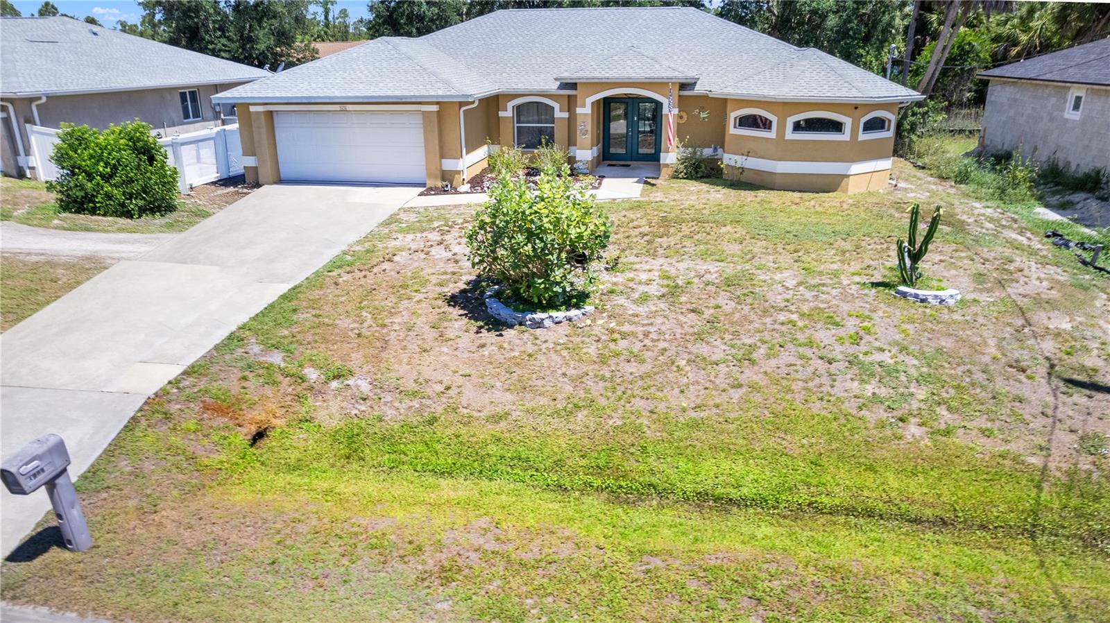 3 bedrooms plus a den/office, 2 bathrooms, 2 car garage and 2,054 square feet of living space, this HEATED POOL home is nestled on a quiet street with minimal traffic and newer homes.

Major-ticket items handled: ROOF (2023), A/C (2022), WHOLE HOUSE REVERSE OSMOSIS SYSTEM, NEW STAINLESS STEEL APPLIANCES, NEW HOT WATER HEATER, NEW WELL PUMP (extra new well pump too), surge protector on meter and the home comes with hurricane shutters.

Double glass french-door entry, open concept great room with vaulted ceilings and architectural arched details with sliding glass doors that open to a screened lanai and large heated pool (new pool heater & pump) and above ground HOT TUB creating an ideal space for entertaining or relaxing in your private FULLY VINYL FENCED (2024) backyard oasis.

The split floor plan provides two additional bedrooms, each with walk-in closets, and a second bathroom with pool access.

The oversized 25 x 14 primary suite features two large walk-in closets, sliders that open directly to the pool while the primary bathroom has spa-inspired en suite with dual vanity, freestanding soaking tub and luxurious walk-through shower creating a spa-like retreat.

NO HURRICANE DAMAGE, NOT IN A FLOOD ZONE, NO HOA & NO CDD.

Just minutes from shopping, dining, schools, and 1-75, CoolToday Park, Wellen Park, downtown Venice, and Gulf beaches providing both convenience and tranquility.