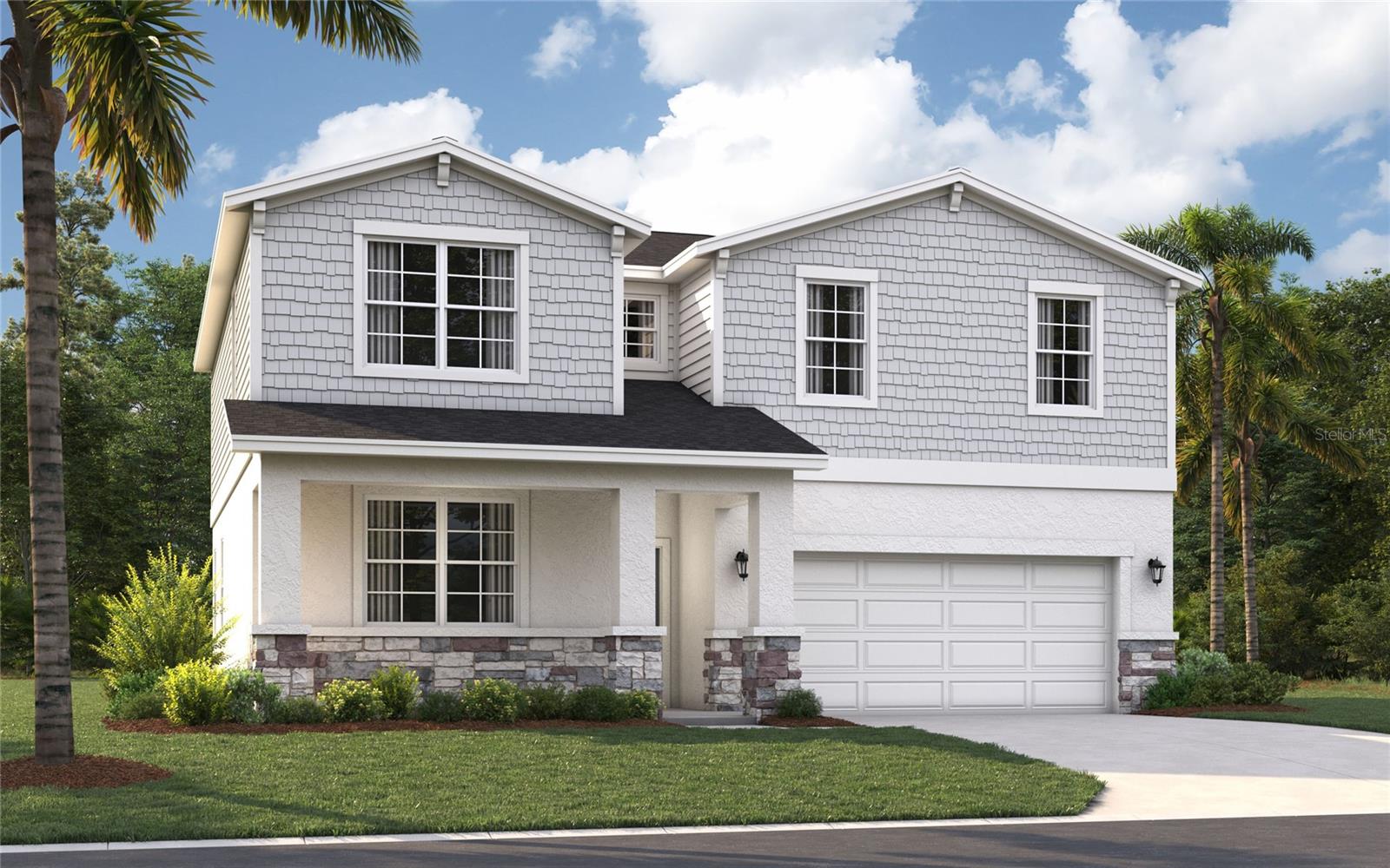 One or more photo(s) has been virtually staged. Under Construction. Experience the convenience and accessibility of this incredible location. Located off Florida's Turnpike, enjoy easy access to downtown Leesburg, Orlando, and the Mount Dora area. Running errands or grocery shopping is a breeze, as downtown Leesburg's major shops and restaurants are just minutes away. If you seek an active lifestyle and a love of the outdoors, you'll find numerous parks, lakes, golf courses, and nature preserves nearby. Soak in panoramic views from the Lake Apopka Loop Observation Tower or the Green Mountain Scenic Overlook, and visit the tranquil Flat Island Preserve—all just a short drive away! Discover a world of enjoyment and relaxation right outside your door. Relax at the neighborhood pool with cabana, play on the playground, or spend quality time with your furry friend at the dog park.
The Linden offers the perfect amount of space, complete with smart storage perfect for your lifestyle. Two stand out features upon entering the home are the large under-stair storage area, as well as a flex room that can be used as an optional fifth bedroom. The powder room can easily be customized into another full bath for optimal space for your loved ones or guests to spread out. Past the stairs is the large open living area stretching for nearly 40 feet; including the great room, dining room, and kitchen. The kitchen is complete with a massive island and a walk-in pantry. Additionally, the kitchen is just around the corner to the oversized garage, making grocery unloading a no brainer. Completing the first floor is a patio that can easily be customized into a large lanai extending much of the width of the home. Upstairs, a large loft begs for use as either a movie night destination or a playroom for younger kids. A large laundry room includes an optional sink, perfect for additional cleaning needs. Three large bedrooms share a bathroom, complete with a double vanity and a toilet behind a closed door. Much of the top floor is dedicated to the primary suite. The bedroom itself offers plenty of room, but the real attractions here are the massive walk-in closet and the bathroom with a huge shower and separate toilet. The Linden's impressive use of space makes this single-family home feel much larger, all while providing the benefits of a Stanley Martin home.*Photos are from a similar home.