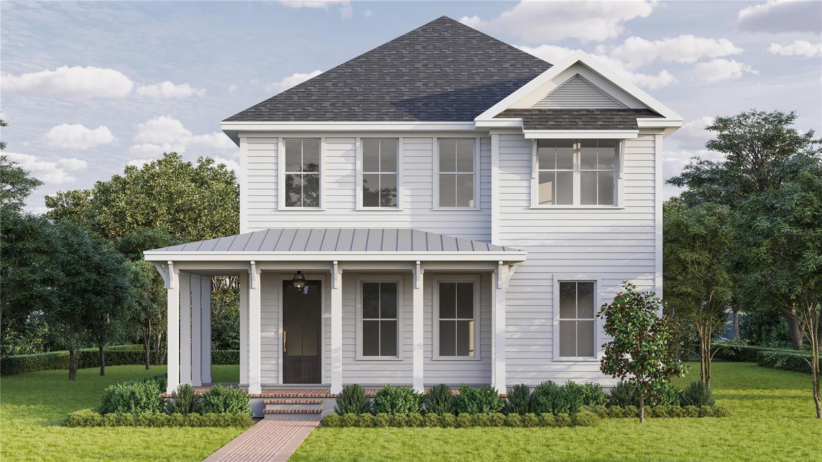 Under Construction. Under Construction. Introducing 995 48th Ave N, the Athens Farmhouse by Canopy Builders, set on a corner lot in Euclid Heights, one of St. Pete's most established neighborhoods. With walkable, tree-lined streets, a central location, and a non-flood zone designation, this 50 x 127 lot offers the kind of placement that's becoming increasingly rare here. A wraparound front porch sets the tone from the street, anchored by a statement front door and Canopy's signature gas pendant. Inside, 10-foot ceilings on the main level and 9-foot ceilings upstairs give the home a consistently open, airy feel, carried through by 8-foot interior doors throughout. This home offers 2,974 square feet across two levels with four bedrooms, a loft, a dedicated study, three full bathrooms, a powder bath, and a pool bath. The kitchen is the heart of the main level, designed by Canopy's in-house design team with contrasting light and dark cabinetry, soapstone accents, and warm brass hardware. Just off the kitchen, the butler's pantry earns its footprint: custom cabinetry, a wine fridge, and dedicated prep space that makes hosting feel effortless. A pool bath and dedicated laundry room are positioned nearby. Off the foyer, the private study provides a quiet space for focused work or a home office, with a powder bath adding everyday convenience. The primary suite is privately positioned on the main floor. The en-suite bath features dual vanities, marble finishes, gold hardware, a soaking tub, a walk-in shower, and a private water closet, with a generous walk-in closet completing the retreat. Upstairs, the loft opens into a flexible second living area, with a small study nook tucked in for reading or focused work. Two secondary bedrooms with walk-in closets share a bath with separate vanities; the third upstairs bedroom has its own en suite, ideal for guests or multigenerational living. Outside, the corner lot is pool-ready with pool drawings available for buyers ready to complete the vision. A fully equipped outdoor kitchen rounds out the backyard entertaining space.
The home is built to specification with Hardie Board plank siding, impact-resistant windows, a tankless gas water heater, engineered hardwood flooring throughout, and dual digital thermostats for independent climate control on both levels.
Every finish has been curated by Canopy's in-house design team. Buyers are welcome to schedule a meeting to walk through the design selections and explore the vision behind each choice. Targeted for completion in February 2027.