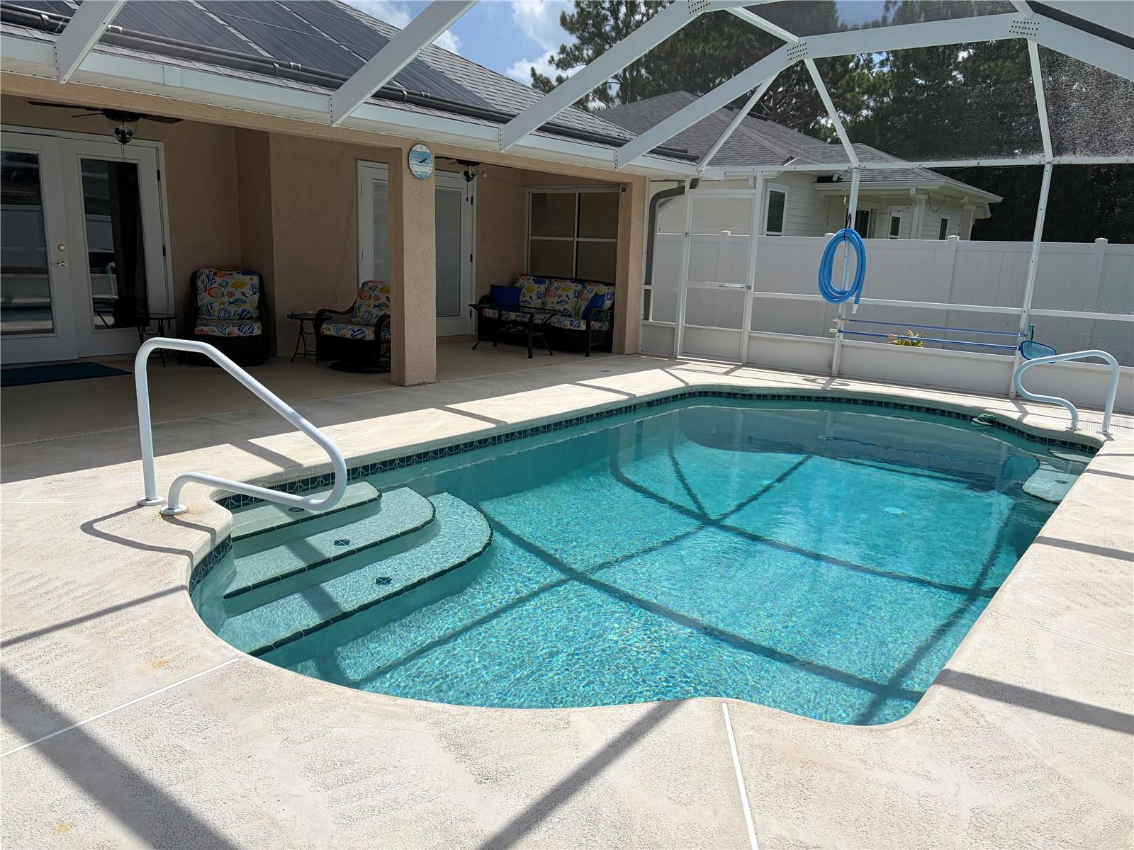 **POOL HOME**  For Sale by Owner. Beautiful 3-Bedroom, 2-Bath Pool Home. Split floor plan. 1661 sq ft living space. Lot size 10,018 sq ft. Built in 2003. 

Welcome to this beautifully maintained 3-bedroom, 2-bath home located in a quiet neighborhood with wonderful neighbors and no HOA fees. Close to shopping, schools and I-95.

This move-in-ready home features an open-concept floor plan with a spacious living room, dining area, and updated kitchen cabinetry, creating the perfect setting for everyday living and entertaining. Luxury vinyl plank flooring throughout and fresh interior paint give the home a modern and welcoming feel.

The spacious primary suite includes a walk-in closet, double sinks and a private bath featuring a jetted soaking tub and separate walk-in shower. Trey ceiling with crown molding. French doors leading out to pool. 

Enjoy Florida living at its finest in the backyard retreat. The screened, solar-heated in-ground pool includes updated pool equipment, a removable safety fence, and a solar pool cover. The fully fenced backyard is enclosed with attractive white vinyl privacy fencing, providing a secure, private and peaceful outdoor living space.

Garden enthusiasts will love the two raised garden beds, complete with sunshades for comfortable gardening throughout the year. A beautiful mature oak tree provides natural shade and enhances the backyard’s charm and character.

Features:
• HVAC 2017
?• Updated pool equipment -  chlorine feeder 2022, filter 2023, timer 2025 and pump 2026
?• Irrigation system supplied by private well
?• New roof, disposal and refrigerator 2022
?• New energy star low E impact resistant windows and solar 2023

This exceptional home offers the perfect combination of modern updates, privacy, outdoor living, and low-maintenance ownership. Whether relaxing poolside, tending your garden, or entertaining family and friends, you’ll enjoy everything this property has to offer.
