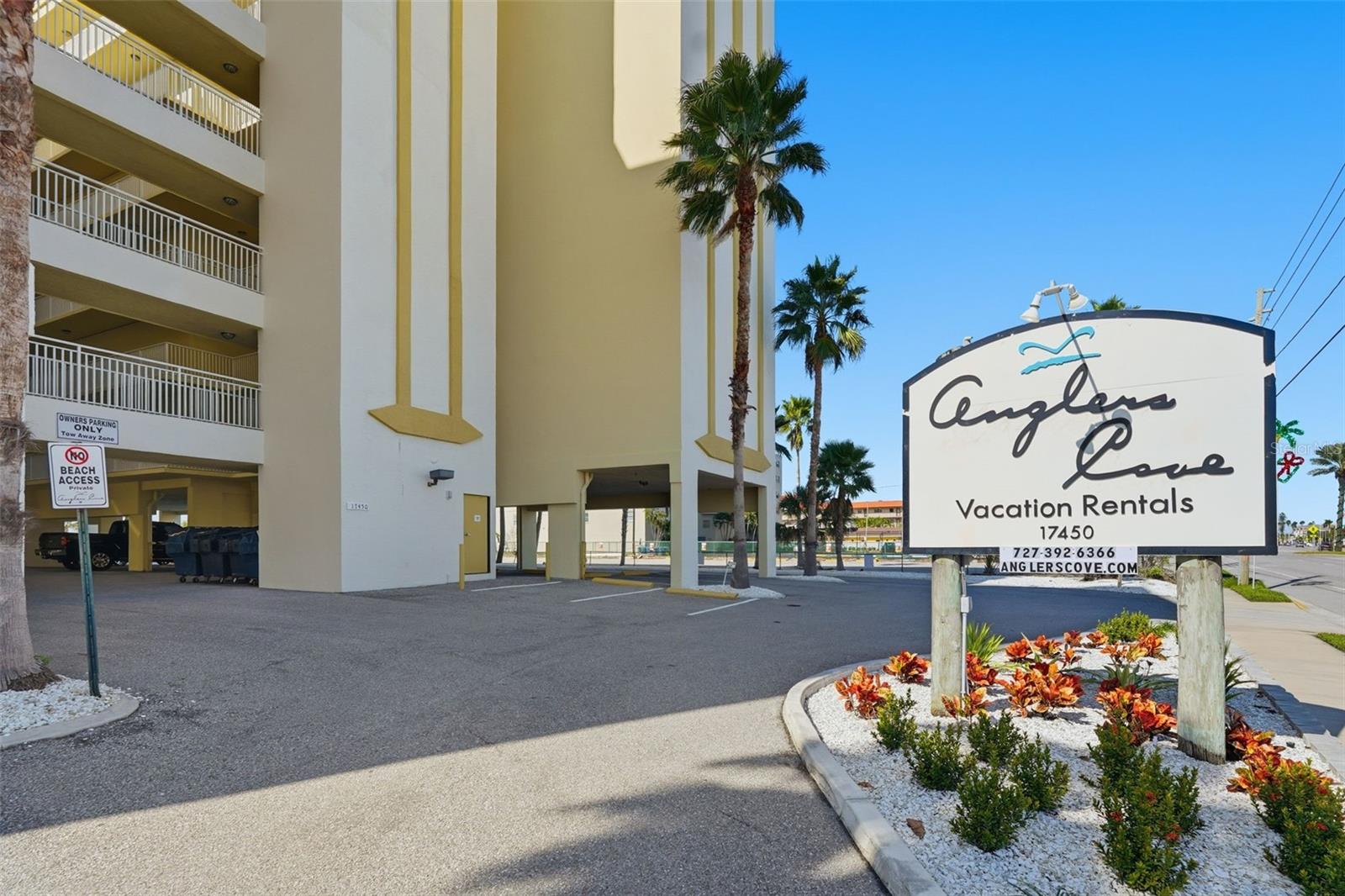 SELLER FINANCING AVAILABLE !  This desirable Southwest corner unit offers a TRUE, DIRECT, WIDE-OPEN GULF VIEW—and showcases breathtaking sunsets from both the living room balcony and the master bedroom. The two other bedrooms also have Gulf views. This rare THREE-bedroom, THREE-bathroom condo features 1,500 square feet of spacious coastal living, including TWO RARE UNDER BUILDING PARKING SPACES, an exceptional convenience and plenty of storage within the condo.  Sold fully furnished if desired. The condo is ideal for seasonal owners while also boasting a strong history of year-round rental income. Anglers Cove is an intimate community of just 48 units and offers a heated pool and spa with a large pool deck facing the beach. The pool area features, all-new pool furniture, updated pool bathrooms, barbeque grills with picnic areas, and abundant guest parking. One of the few beachfront communities with an on-site rental office and a flexible THREE NIGHT MINIMUM, Anglers Cove provides both owner enjoyment and excellent investment potential. Schedule your showing today to start living the Beach life!