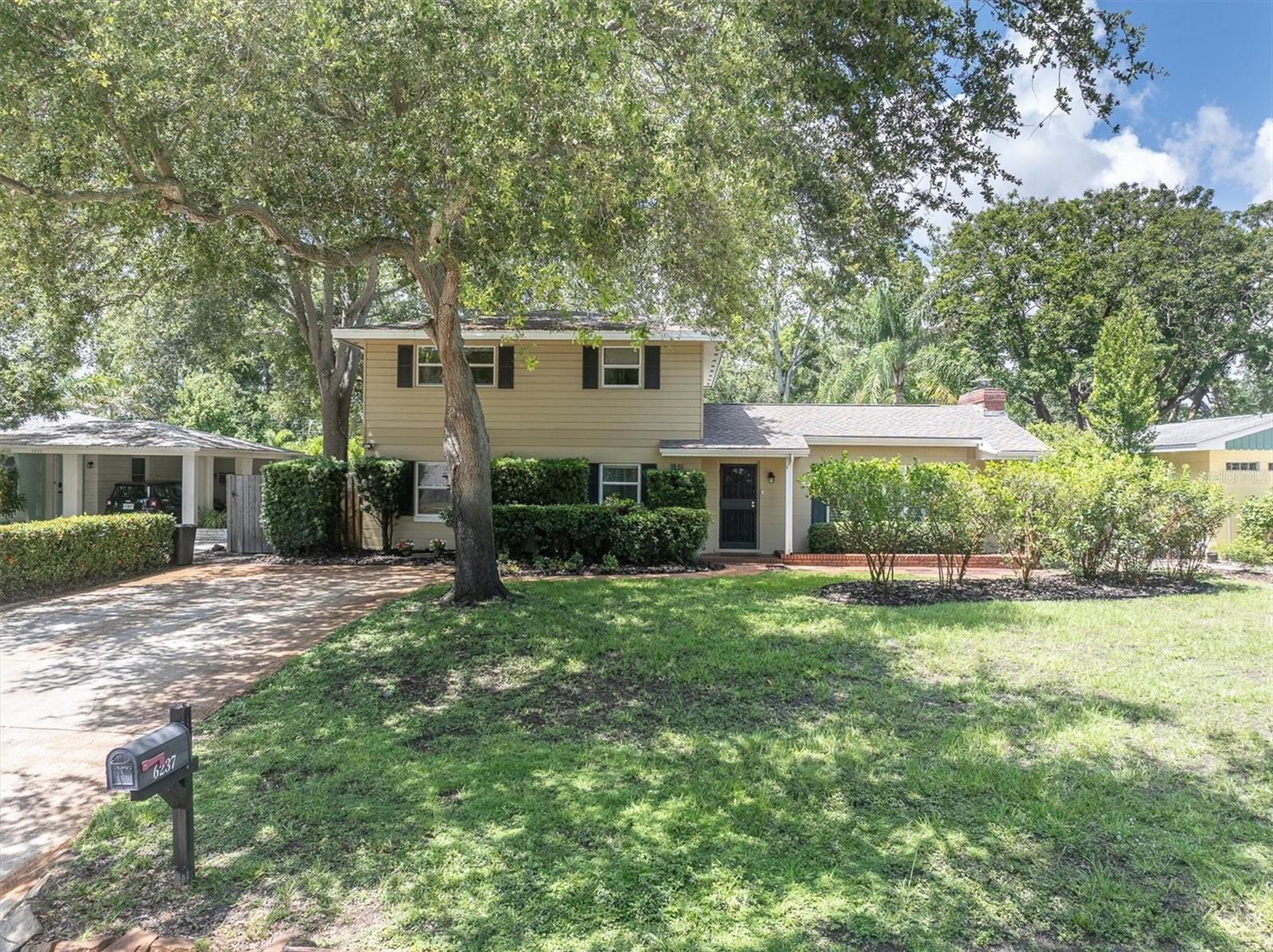 LOCATION-LOCATION-LOCATION~ Welcome home to this beautifully remodeled two-story residence featuring five bedrooms, three bathrooms with 2151 sqft of living space sitting on a .22 acre private lot on a Historic brick Street. Ideally located just minutes from quaint downtown Gulfport and only one block from Stetson University. This pool home offers the best of convenience and charm. Just inside the front door you are greeted by a spacious light filled living room, highlighted by high ceilings with wood beams, a cozy wood burning fireplace with Stone accents, custom built-ins, plantation shutters, ample space for your oversized flatscreen TV and ceramic tile floors. The newly remodeled chef inspired kitchen is a true show stopper, complete with GE profile, stainless steel appliances, café French door built-in oven, microwave with air fryer, granite countertops, custom cabinets with soft close features, designer tile backsplash, ceramic tile flooring, under cabinet lighting with a Butler‘s pantry and laundry room located off the kitchen along with a pantry and storage closet. A generous size dining area makes it easy to host family meals, or casual gatherings. The downstairs primarily suite is a relaxing retreat featuring a walk-in closet and sizable bathroom, including a walk-in shower. An additional bedroom and full bathroom are also conveniently located on the first floor. Upstairs you’ll find three more bedrooms all with hardwood floors, built-in closets and a large bathroom with a walk-in shower and a spacious linen closet located in the hallway. You will fall in love with your outdoor living spaces. The oversized, sparkling 9 foot deep pool and park-like fenced in backyard is accessible from the screened in lanai just off the kitchen, the perfect place to entertain and unwind. Additional features include an inside laundry room, including washer and dryer, newer roof (2020), HVAC (2012), fenced in backyard, sentricon termite baiting system, mature landscaping, outdoor shed, NO HOA, NO CDD fees and NOT IN A FLOOD ZONE. This home is minutes to a local playground, downtown Gulfport and all of its wonderful art, galleries restaurants, coffee shops, shopping, the local beach on Boca Ciega Bay, and only 20 minutes to downtown St. Petersburg, Popular Beach Dr., St. Pete Pier, the Vinoy, North and South Stroud parks and a short drive to Tampa International Airport and St. Pete/Clearwater  International Airport. This home and location will not disappoint. This is truly a home you want to see.