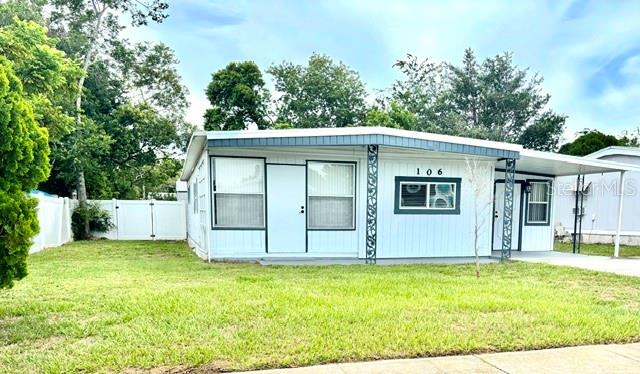 2 bedroom 2 bath residence offering over 1,520 sq. ft. of living space in the desirable Barefoot Park community of Port Orange -- and you OWN THE LAND! This spacious home features a metal roof , updated bathrooms and kitchen with stainless steel appliances, generous cabinetry, and ample counter space. The oversized living area offers excellent natural light, while two large sunrooms provide flexible space ideal for additional living, office, or hobby areas. Fresh neutral finishes and updated flooring create a clean, modern feel throughout. Centrally located with convenient access to shopping, grocery stores, dining, and entertainment. Schedule your private showing today! All information deemed reliable however not guaranteed.