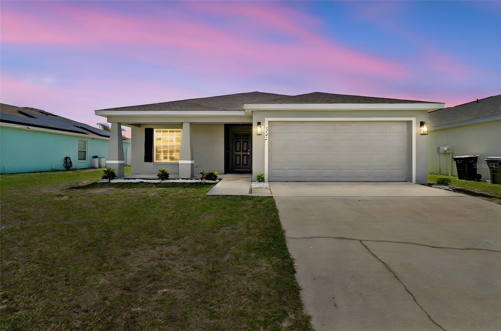 One or more photo(s) has been virtually staged. Look at this beautifully renovated 1749 sq foot, 10yr old concrete block home. Ideally located just off Shepherd Rd in Mulberry in Sundance Place. This is a prime location with HOA fees very low. Modern easy care landscaping with underground sprinkler system. Included is a SimpliSafe wireless alarm system. The roof is new new,  new stainless steel appliances, new carpet in bedrooms, new vinyl planks in rest of home. New modern lighting ,new plumbing fixtures. Fresh paint inside and outside .Seller is providing new 4 point inspection inspection report, Teco attic insulation report. Also saving buyer money we attach a previous survey. Come see if this home fits your needs and your wants