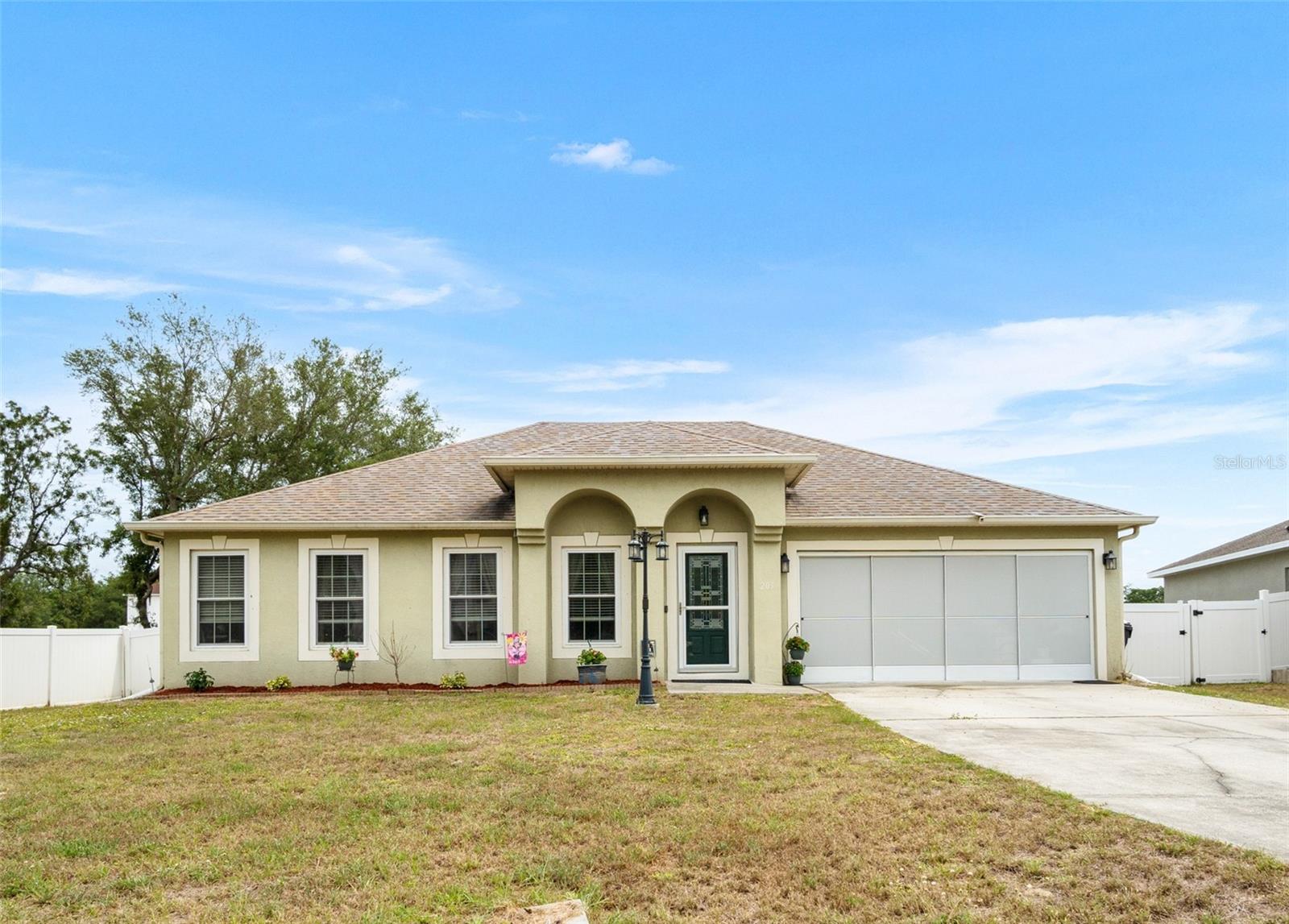 Located in a desirable Poinciana neighborhood on a quiet cul-de-sac, this spacious and beautifully maintained 4-bedroom, 2-bath one-story home offers the perfect blend of comfort, functionality, and Florida outdoor living. Designed with both everyday living and entertaining in mind, the home features a chef-inspired kitchen with abundant cabinet storage, double corner pantries, a center island with sink, and an expansive layout ideal for preparing everything from intimate dinners to large family gatherings. Beautifully remodeled in 2017, the kitchen combines style and functionality with thoughtful upgrades including a stove with double ovens installed in 2021, a refrigerator added in 2023, and a garbage disposal replaced in 2023—creating the perfect space for effortless cooking and entertaining.

This move-in-ready home has been meticulously cared for and updated with major improvements already completed for peace of mind, including a new roof in 2016, front windows, front door, and sliding glass door with built-in blinds installed in 2023, along with a new air conditioning system installed in 2025. Additional exterior electrical enhancements include new outdoor outlets and GFI outlets added to the front yard light pole and garage lighting, making holiday decorating simple and convenient without the need for extension cords.
Inside, the open floor plan provides spacious living areas and room for everyone with four generously sized bedrooms and two full baths. 

Step outside to your private backyard retreat featuring a resurfaced inground swimming pool with an updated pool pump motor completed in 2023. The screened lanai and expansive pool deck create the perfect setting for relaxing or entertaining year-round, while the vinyl-fenced backyard adds both privacy and functionality. Adding to the home’s curb appeal is a beautiful front yard fountain, also resurfaced in 2023. Combining thoughtful upgrades, indoor comfort, and exceptional outdoor living, this home is everything you’ve been searching for to finally call HOME.
