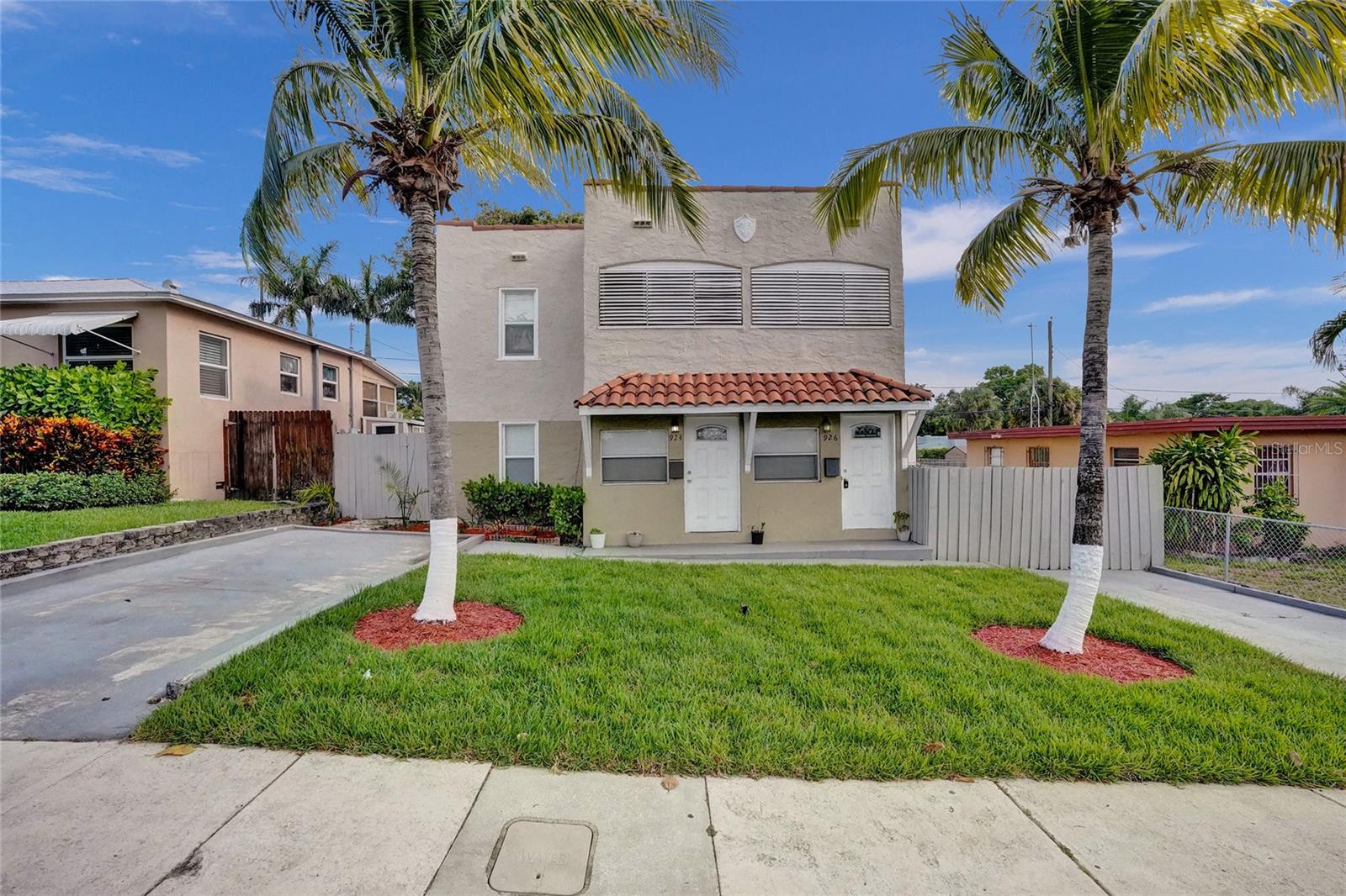 Welcome to this 4 bedroom, 2 bathroom duplex located in the heart of West Palm Beach with no HOA, offering flexibility for both homeowners and investors. This move in ready property features major capital improvements, including a new roof (February 2026), new A/C system, and updated water heater, providing peace of mind and long term value. The property offers a spacious layout with abundant natural light and comfortable living areas. A standout feature is the two detached garages, providing ample storage, workspace, or potential for future conversion opportunities. Situated on a generous lot with no HOA restrictions, this property offers flexibility and investment potential. Whether you're looking for owner occupancy, rental income, or a combination of both, this duplex presents an excellent opportunity in a desirable West Palm Beach location.