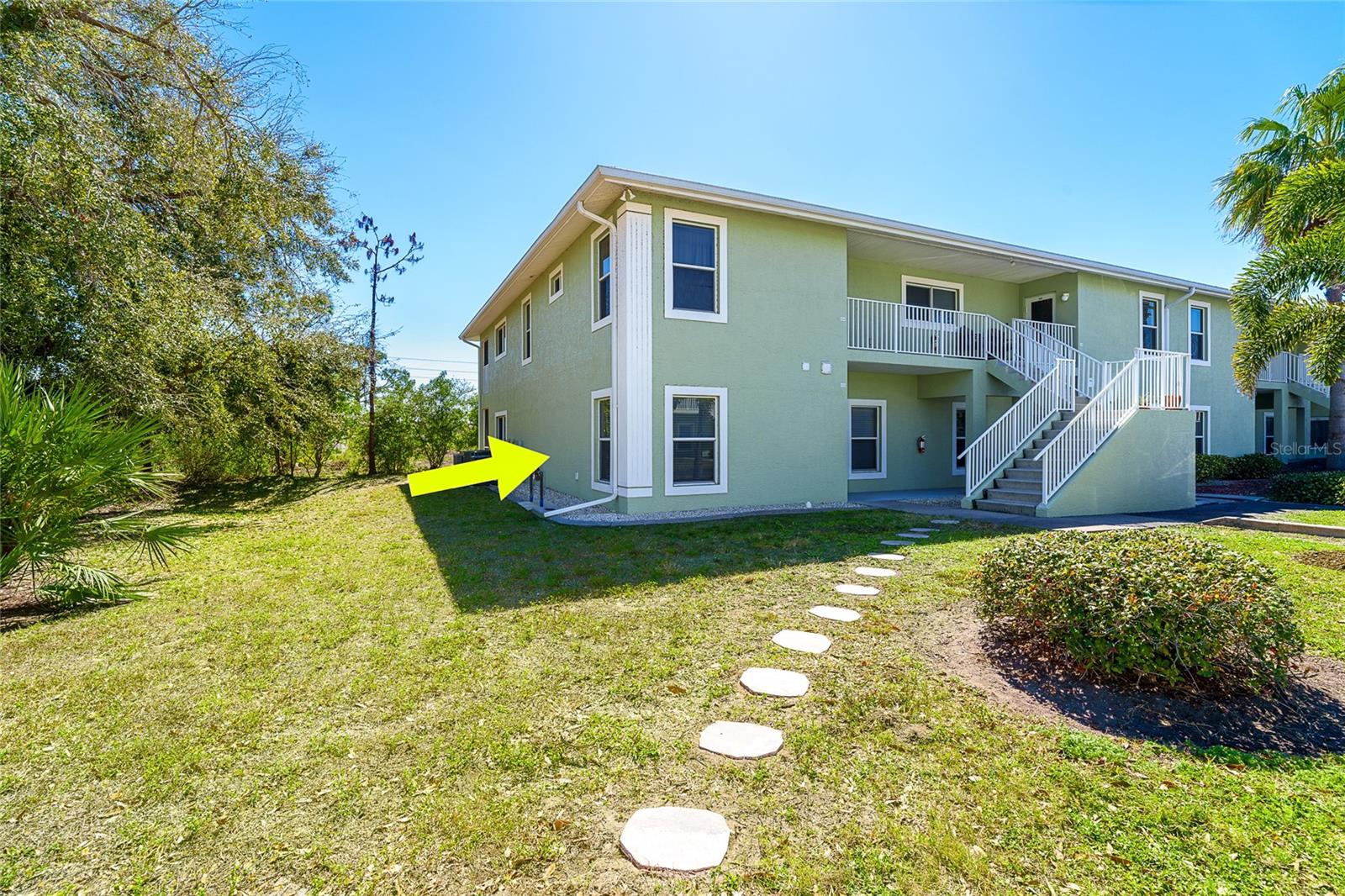 Begin making "memories" in this turnkey furnished, ground floor, end unit at the Fiddler's Green Tall Pines community on Memory Lane! Tall Pines, in Rotonda West, is in an X flood zone, built in 2006, comes with one covered parking spot, boasts a beautiful clubhouse, sparkling blue heated pool, and a tennis/pickleball court. This two-bedroom, two bath condo offers a closeted interior laundry, a primary bedroom with an en suite bathroom, large walk-in closet, and a sliding door to the screened lanai for bringing the outdoors in on a cool breezy day! The guest bedroom also has a walk-in closet. The eat in kitchen has plenty of cupboards and counter space, and a breakfast bar for enjoying your morning coffee! There is plenty of room for a large dining table just off the living room, which has a high ceiling, and is spacious enough for you, your family, and guests. The lovely end unit lanai measuring 22' x 7', provides private, open views on two sides, great for entertaining and watching the many varieties of wildlife nearby! This community is conveniently located near world-class fishing, boating, beaches, golfing, and indoor and outdoor dining. Nearby trails are just perfect for bird watching, especially migratory birds! This move-in ready condo can serve as your permanent residence, or a seasonal home-away-from-home! The Tall Pines community is a hidden gem and just waiting to welcome you.. schedule your showing today and take advantage of a neat and clean, well-priced, move-in ready condo!