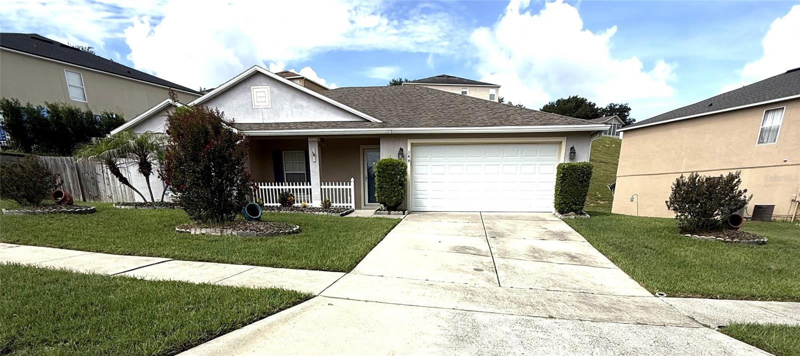 Welcome to this beautifully home with 3 bedroom, 2 bath ,charming single-story gem nestled , convenience all in one in the heart of Clermont. From the moment you step inside, you’re welcomed by elegant ceramic tile and laminate flooring all the bedrooms that flows seamlessly throughout the entire home, creating a clean, and easy maintenance. The inviting entry opens into a warm and spacious living area that effortlessly transitions into the heart of the home.There are upgrade tiles, backslash kitchen, crown molding, all fences back yard and cover patio with the orchids view.Roof replaced in 2019. Good school zone, minutes to the colleges , the hospitals, and Costco. Ideally located just minutes from Downtown Clermont, dining restaurants , shoppings, 15 minutes to the Disney World, and with easy access to major highways. Come and schedule your showings today!