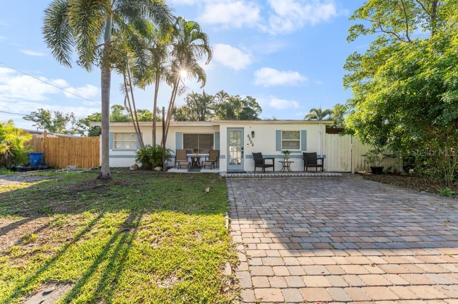 Perfectly positioned just one block from a park and community center and only minutes from shopping, dining, transportation, and award-winning Gulf beaches, this beautifully maintained 3-bedroom, 1-bath home is tucked away on a quiet dead-end street, offering the ideal blend of comfort, privacy, and everyday convenience.
Inside, the bright open floor plan creates a seamless flow between the living, dining, and kitchen areas, making everyday living and entertaining easy. The kitchen features stainless steel appliances, tasteful finishes, and a closet pantry with a fresh coastal feel.
The split-bedroom layout provides privacy, with a spacious primary suite offering a large walk-in closet and French doors leading to the backyard. The additional bedrooms are well-sized and located near the updated bathroom with beautiful tile work and a walk-in shower.
Step outside to a private courtyard-style backyard surrounded by lush landscaping, perfect for relaxing, gardening, or enjoying quiet mornings.
Additional highlights include an interior laundry room with extra storage, ample closet space, and a parking pad with driveway space for multiple vehicles.
Schedule your private showing today!