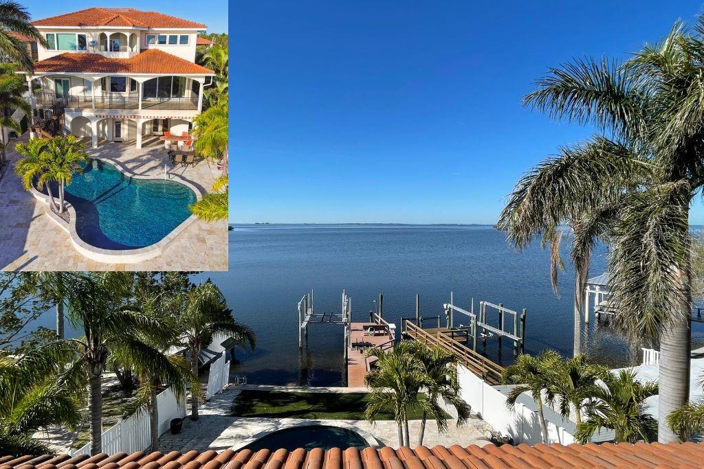 No storm damage to this elevated construction home built upon piers and stilts with “break-away” walls.  Imagine relaxing at the end of your day while the breathtaking sunset casts a warm glow over you and your beautiful home. Welcome to a haven of luxury and tranquility situated directly on The Gulf. This magnificent home has been meticulously updated and exceptionally maintained. Unparalleled amenities include a private outdoor oasis with heated salt water pool, dock with boat (12,000 lb) and wave-runner lifts with deep water access to The Gulf, a professional-grade kitchen, spa-like primary bedroom retreat, premium finishes throughout, an elevator, expansive covered balconies, a 5-6 car garage, a backup generator  and so much more. This oceanfront property is a rare gem that offers an exclusive combination of location, luxury and lifestyle.  Situated in the heart of the most picturesque and serene coastal regions, this oceanfront property has an unbeatable location that offers both privacy and convenience.  Several nearby charming coastal towns and beaches (Downtowns Palm Harbor, Dunedin,  Clearwater Beach, Tarpon Springs Sponge Docks, Honeymoon Island, Sunset Beach, Fred Howard State Park Beach, State Park, St. Pete…) are just a short drive away, offering an array of boutique shops, restaurants, and vibrant cultural attractions. Whether you are looking for a peaceful retreat or a lively community, this location has it all.  Spend a leisurely day lounging in your heated salt-water pool & grill out while overlooking the sea.  Or if you prefer, take your boat out for a day of deep sea or inland fishing, sand bar hopping, hitting your favorite waterfront restaurants or for a leisurely cruise along the barrier islands. Create a gourmet meal in your finely appointed kitchen and dine al fresco, relaxing under the stars.  The open layout provides ample space for entertaining guests.  The heart of the home is undoubtedly the gourmet kitchen, designed for both the aspiring chef and the casual entertainer. Equipped with top-of-the-line appliances, the kitchen is a culinary delight. Granite countertops & custom cabinetry provide both functionality and style, while the massive peninsula offers a perfect gathering spot for family and friends.  This oceanfront property is a rare gem that offers an unparalleled combination of location, luxury, and lifestyle.  Whether you are seeking a full-time residence or a vacation retreat, this property provides the perfect setting for creating lasting memories with family and friends.  All you have to do is move in.