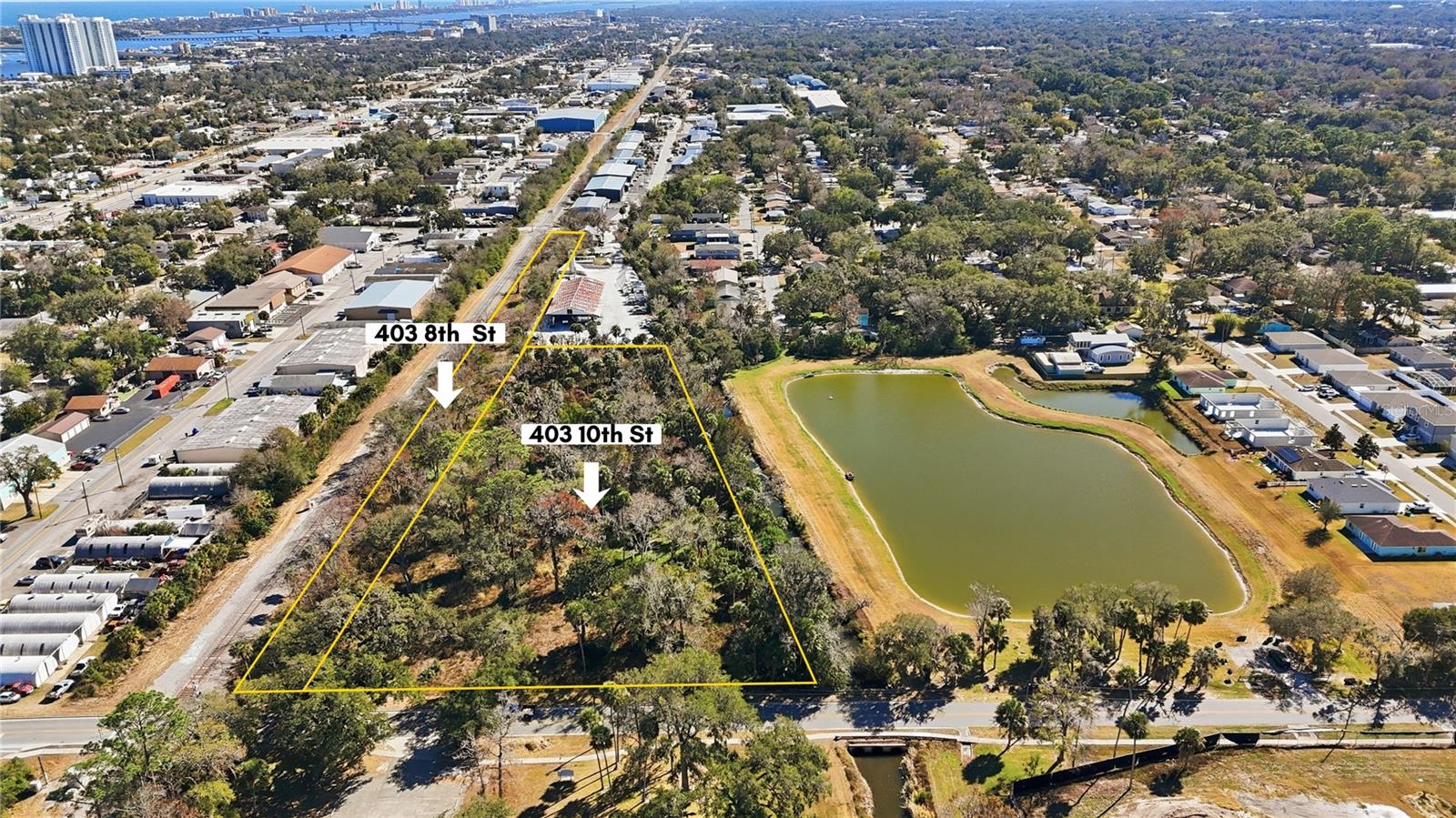 Rare opportunity to acquire two adjacent commercial parcels totaling approximately 6.46 acres (±281,458 sq ft) in a highly accessible and growing area of Holly Hill / Daytona Beach. This offering provides excellent flexibility for a wide range of commercial or mixed-use development possibilities.

The property is strategically located just minutes from Daytona Beach Shores, the Intracoastal Waterway, and the Atlantic beaches, with convenient access to International Speedway Boulevard, US-1, and Interstate 95—making it ideal for future development, investment, or land banking.

Surrounded by established neighborhoods, retail, dining, medical offices, schools, and major employment centers, this location offers strong visibility and accessibility while remaining close to many of the area’s most popular destinations, including Daytona International Speedway, Daytona Beach Boardwalk, and Ocean Walk Shoppes.

With proximity to major corridors, coastal attractions, and continued growth throughout Volusia County, this combined parcel presents a compelling opportunity for developers, investors, or owner-users seeking a sizable footprint in a central, well-connected location.

Buyer to verify zoning, land use, and development potential.