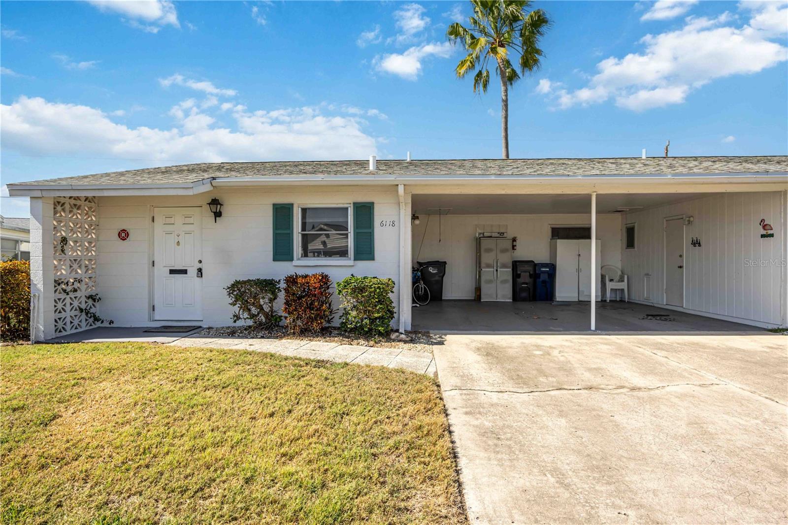 Welcome to easy, carefree living at 6118 Coral Way in Bradenton, nestled within a desirable 55+ community designed for an active and social lifestyle. This charming 2-bedroom, 1-bath residence offers 879 square feet of thoughtfully designed space and is being sold fully furnished, making it truly move-in ready for your next chapter.

Inside, the kitchen and bathroom feature ceramic tile flooring for durability and easy maintenance, while the bedrooms are comfortably carpeted. The spacious living and dining areas showcase attractive laminate flooring, creating a warm and inviting setting perfect for relaxing or hosting friends. Important updates provide added confidence, including a roof replaced in 2018, a new AC system installed in 2024, and a garbage disposal replaced in 2026. A washer and dryer are included for everyday convenience.

The $372 monthly HOA fee supports a low-maintenance lifestyle and includes cable TV, internet, and lawn care. The community maintains a no-pet policy, with service animals permitted, helping preserve a peaceful environment for residents.

Residents enjoy access to a community pool, shuffleboard courts, and a welcoming clubhouse that serves as the heart of neighborhood gatherings and social activities. Whether you prefer morning swims, afternoon games, or evening events with neighbors, this community offers the amenities to support an engaging and relaxed Florida lifestyle.

Ideally located, you are just a short drive from the stunning Gulf beaches of Anna Maria Island, Bradenton Beach, Holmes Beach, and Coquina Beach. Everyday essentials are close by with convenient access to Publix, Winn-Dixie, ALDI, and The Fresh Market. Public transportation is available through Manatee County Area Transit, providing convenient connectivity throughout the area.

With easy access to U.S. Route 41, State Road 70, State Road 64, and Interstate 75, commuting to Sarasota, Tampa, and surrounding destinations is seamless. This is an exceptional opportunity to enjoy low-maintenance living, vibrant community amenities, and the very best of Florida’s Gulf Coast lifestyle in a welcoming 55+ setting.